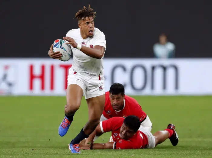 Rugby World Cup 2019 - PHl C - Hgland v Tonga - Sapporo Dome, Sapporo, Japan - September 22, 2019 England's Anthony Watson in action