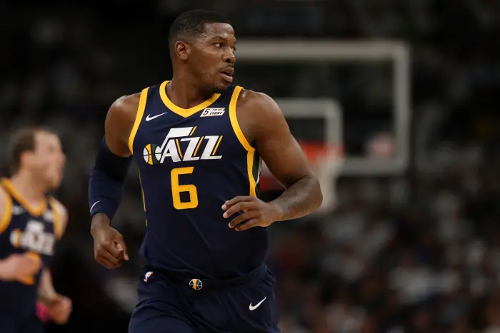 October 20, 2017 - Minneapolis, MN, USA - Utah Jazz guard Joe Johnson (6) during first-half action against the Minnesota Timberwolves on Friday, Oct. 20, 2017, at the Target Center in Minneapolis.