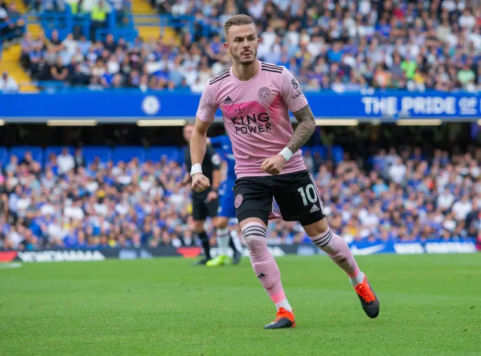 Chelsea v Leicester CityHremierHeague James Maddison of Leicester City during the Premier League match at Stamford Bridge, London