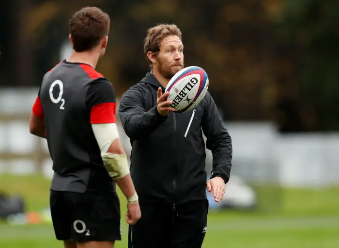 Rugby Union - England Training - Pennyhill Park, Bagshot, Britain - November 7, 2017   Former player Jonny Wilkinson during training