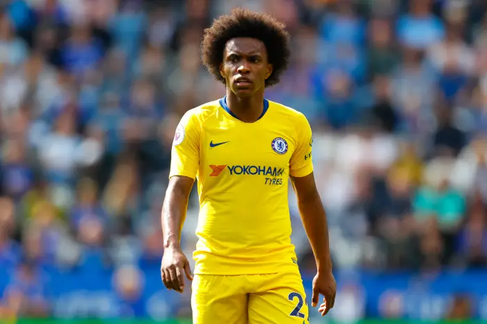 12th May 2019, King Power Stadium, Leicester, England; EPL Premier League Football, Leicester City versus Chelsea; Willian  of Chelsea