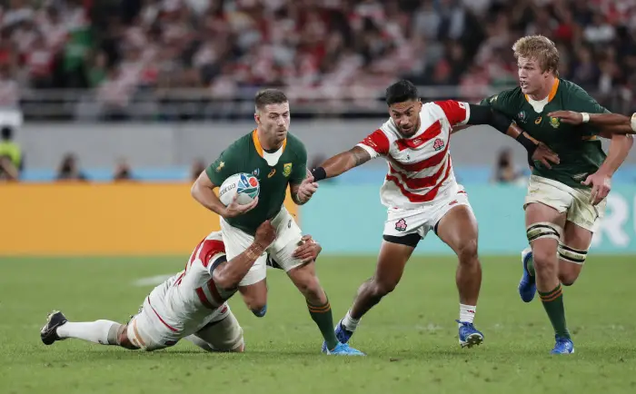 Rugby Union - Rugby WorlHCup 20H - Quarter Final - Japan v South Africa - Tokyo Stadium, Tokyo, Japan - October 20, 2019 South Africa's Willie Le Roux in action