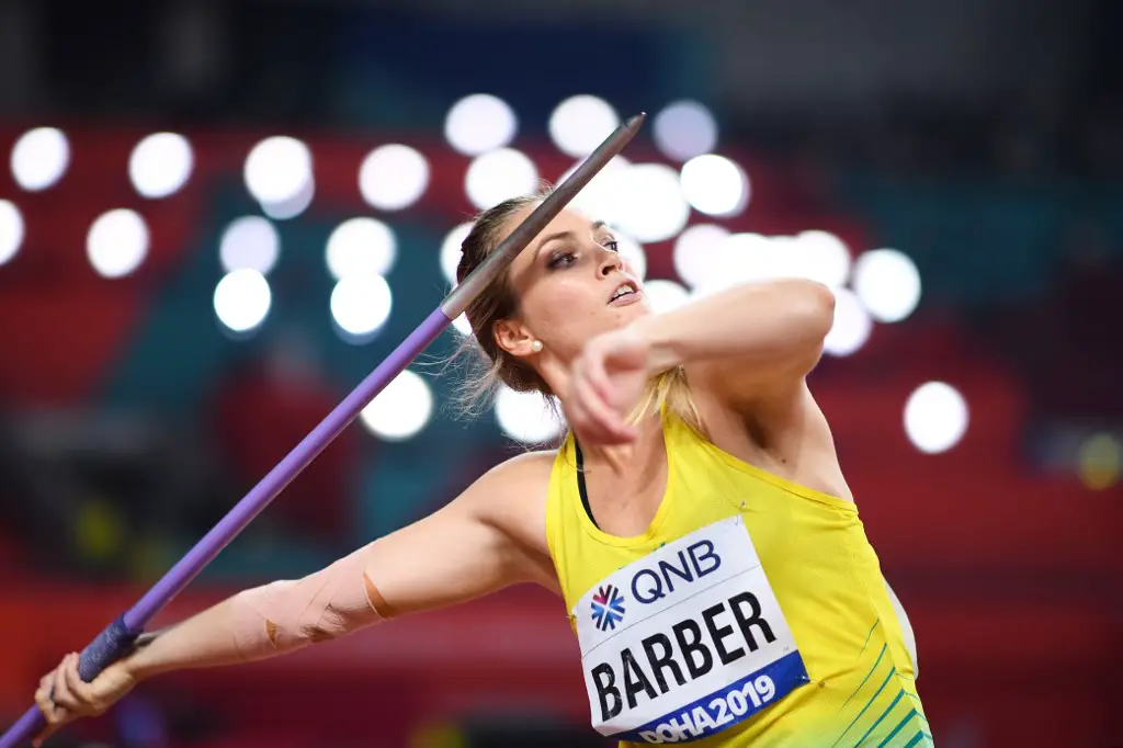 Australia's Kelsey-Lee Barber competes in the Women's Javelin Throw final at the 2019 IAAF Athletics World Championships at the Khalifa International stadium in Doha on October 1, 2019. (Photo by Kirill KUDRYAVTSEV / AFP)