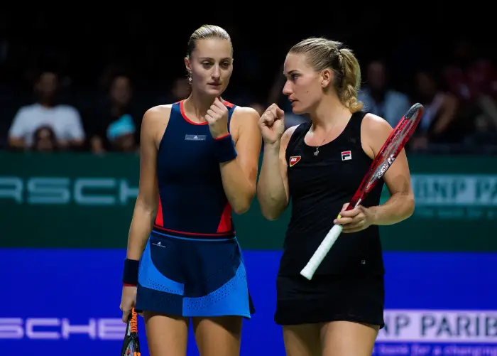 Kristina Mladenovic of France & Timea Babos of Hungary