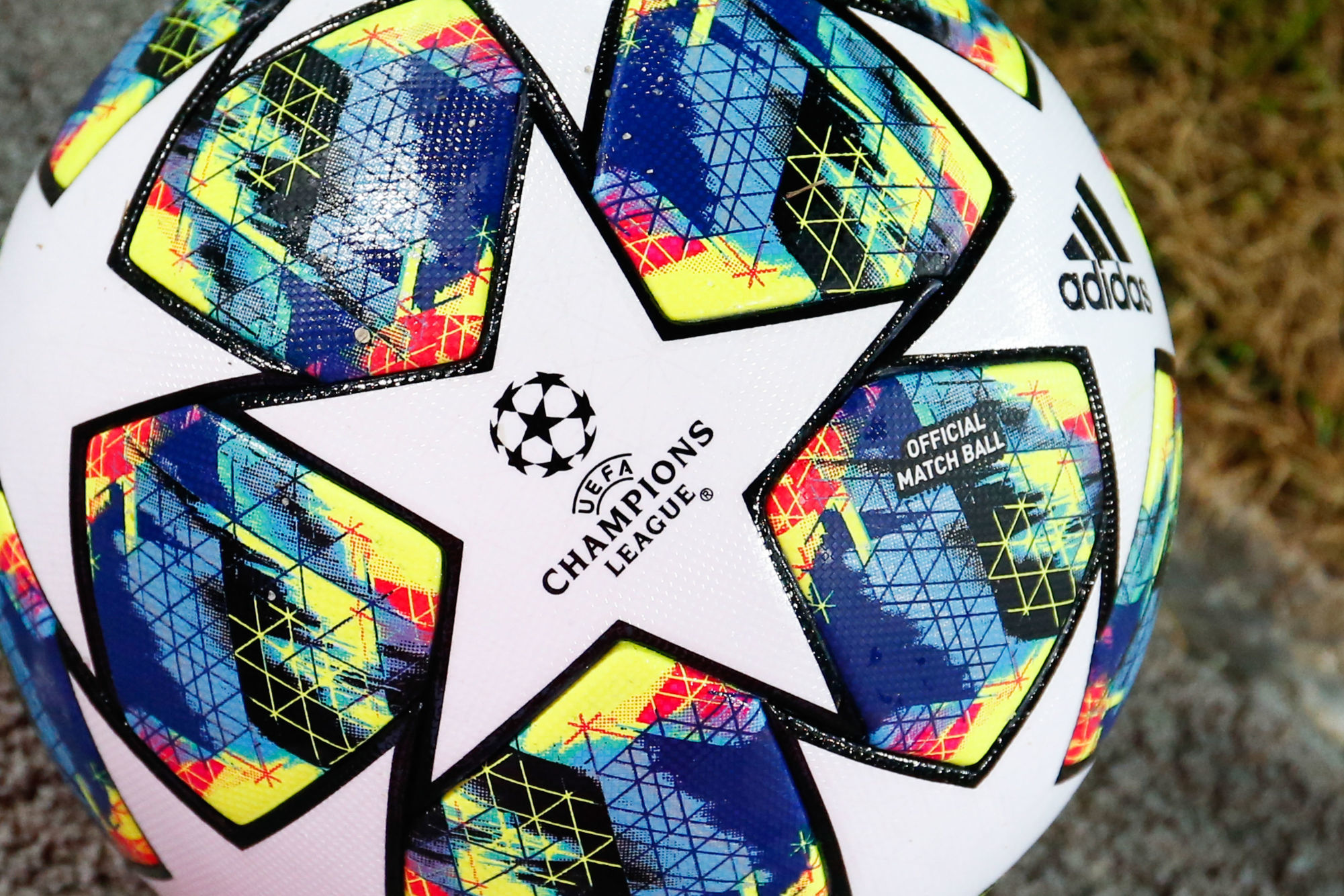 Illustration picture shows the Champions League matchball during the match of Belgian soccer team Club Brugge KV against Austrian team LASK Linz in the first leg of the play-offs for the UEFA Champions League, in Linz, Austria, Tuesday 20 August 2019. 
Photo : Belga / Icon Sport