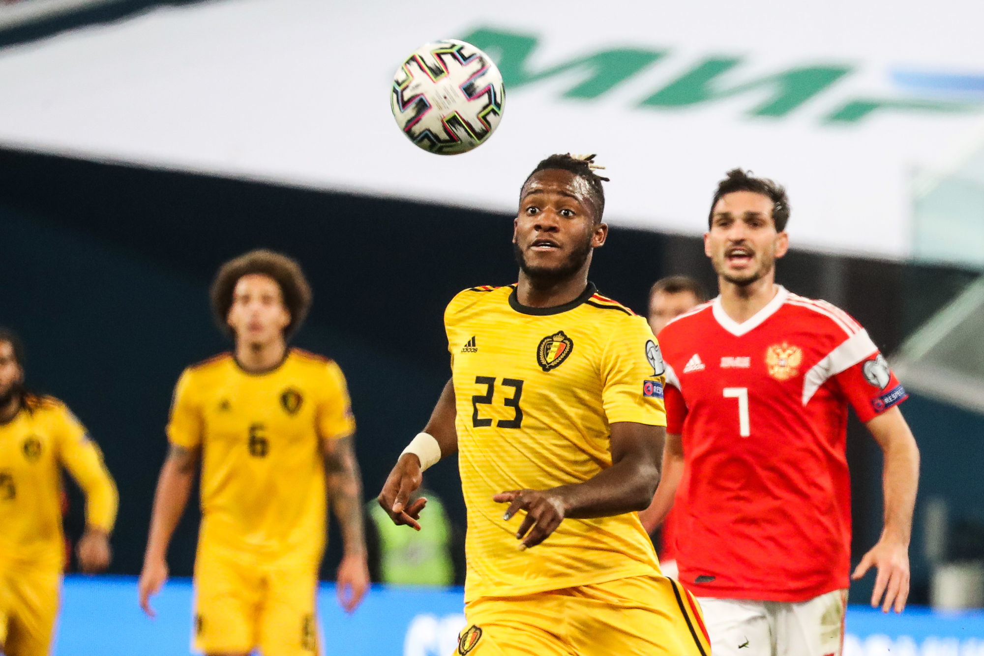 Belgium's Michy Batshuayi pictured in action during the match of the Belgian national soccer team the Red Devils against Russia, Saturday 16 November 2019, in Saint-Petersburg, Russia, a qualification game for the Euro2020 tournament.
BELGA PHOTO BRUNO FAHY 
Photo by Icon Sport - Stade Krestovski - Saint Petersbourg (Russie)