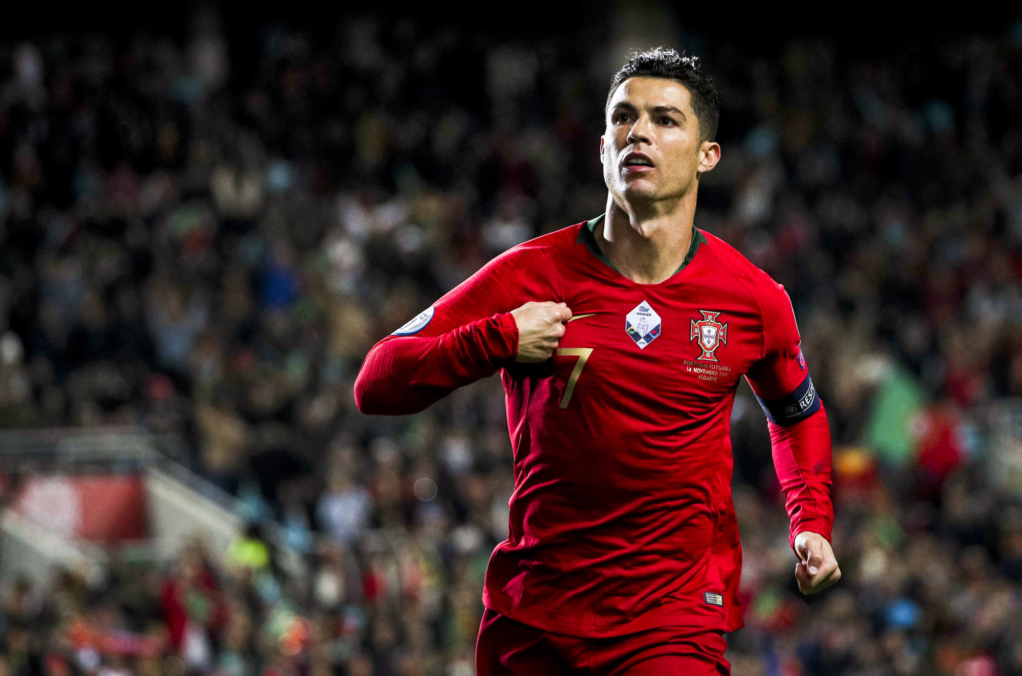 Faro, 14/11/2019 - The Portuguese National Football Team tonight hosted its Lithuanian counterpart at the Algarve Stadium, in a match counting for the 7th round of Group B of the European 2020 Qualifying Round. Cristiano Ronaldo (2-0) (Filipe Amorim / Global Images) 

Photo by Icon Sport - Cristiano RONALDO - Almancil (Portugal)