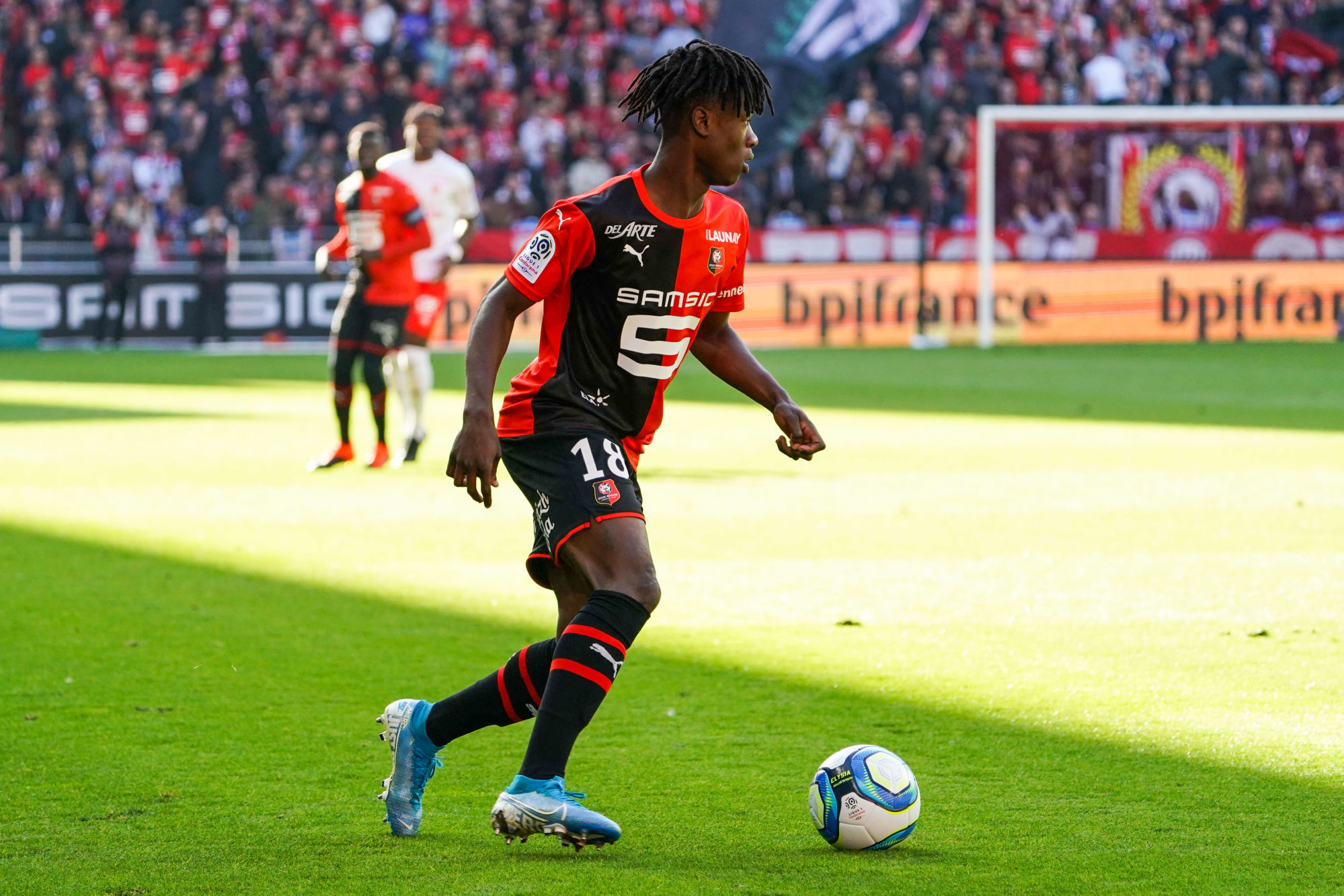 Eduardo CAMAVINGA of Rennes during the Ligue 1 match between Rennes and Reims on October 6, 2019 in Rennes, France. (Photo by Eddy Lemaistre/Icon Sport) - Eduardo CAMAVINGA - Roazhon Park - Rennes (France)
