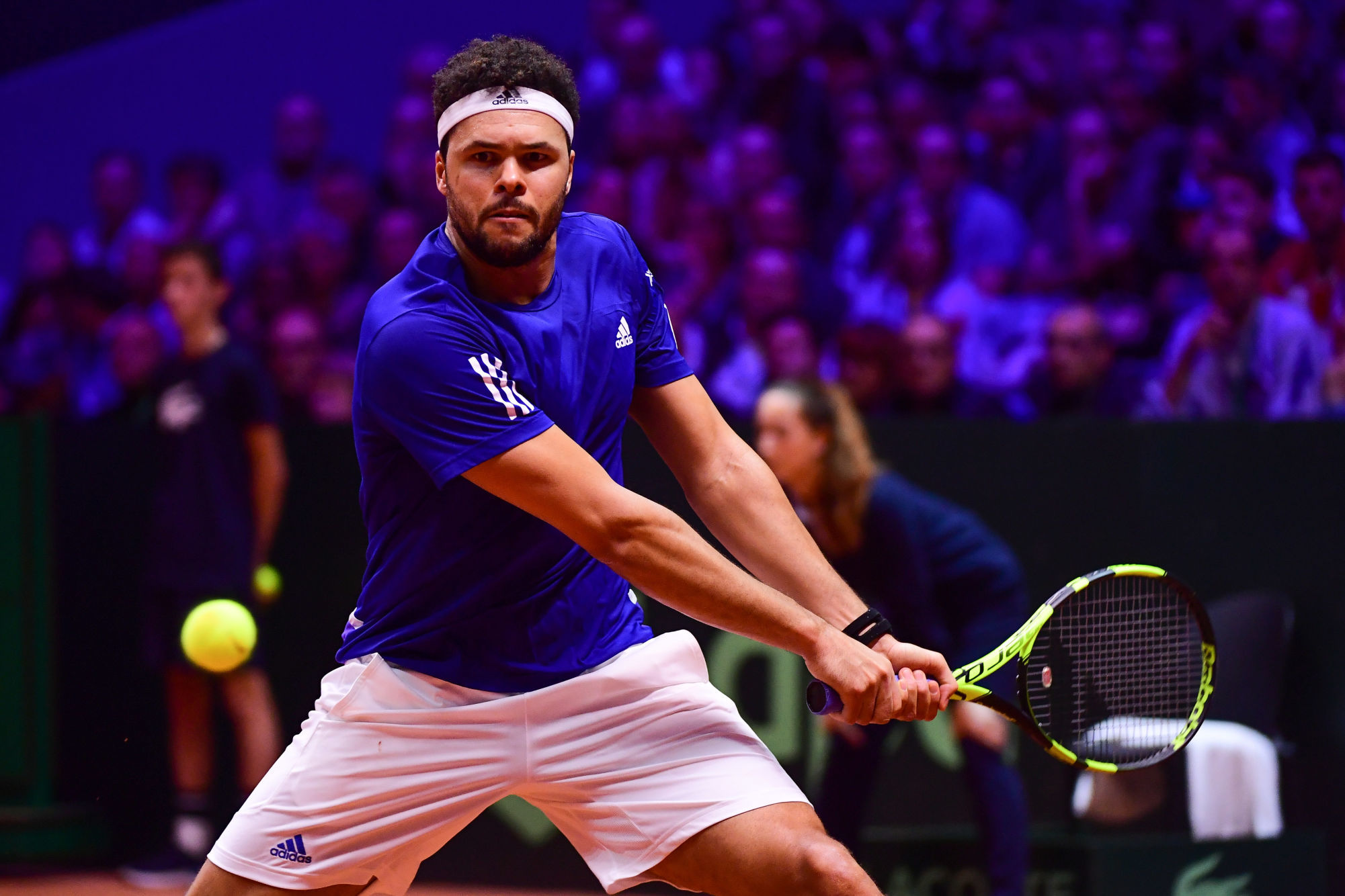 Jo Wilfied Tsonga of France during Day 1 of the Davis Cup Final at Stade Pierre Mauroy on November 23, 2018 in Lille, France. (Photo by Dave Winter/Icon Sport)