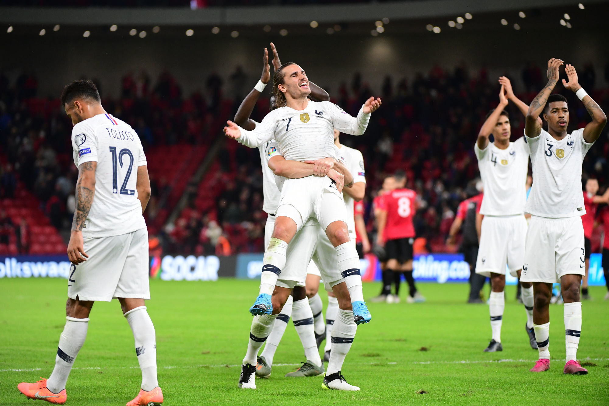 Antoine GRIEZMANN of France celebrates following during the Euro 2020 Group H qualifying match between Albania and France at the Arena Kombetare on November 17, 2019 in Tirana, Albania. (Photo by Dave Winter/Icon Sport) - Antoine GRIEZMANN - Arena Kombetare - Tirana (Albanie)