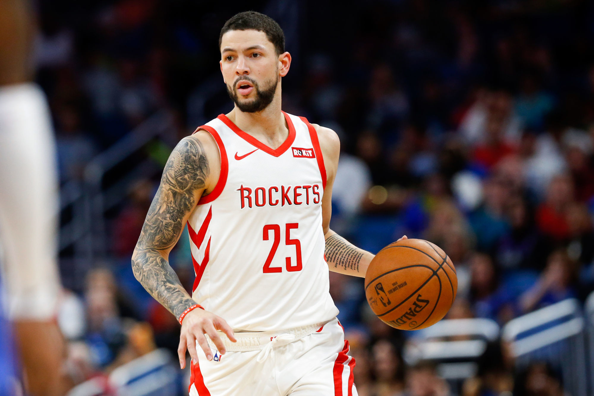Houston Rockets guard Austin Rivers (25) drives to the basket against the Orlando Magic during the first quarter at Amway Center, in Orlando, FL, USA, on January 13th, 2019. Photo : SUSA / Icon Sport