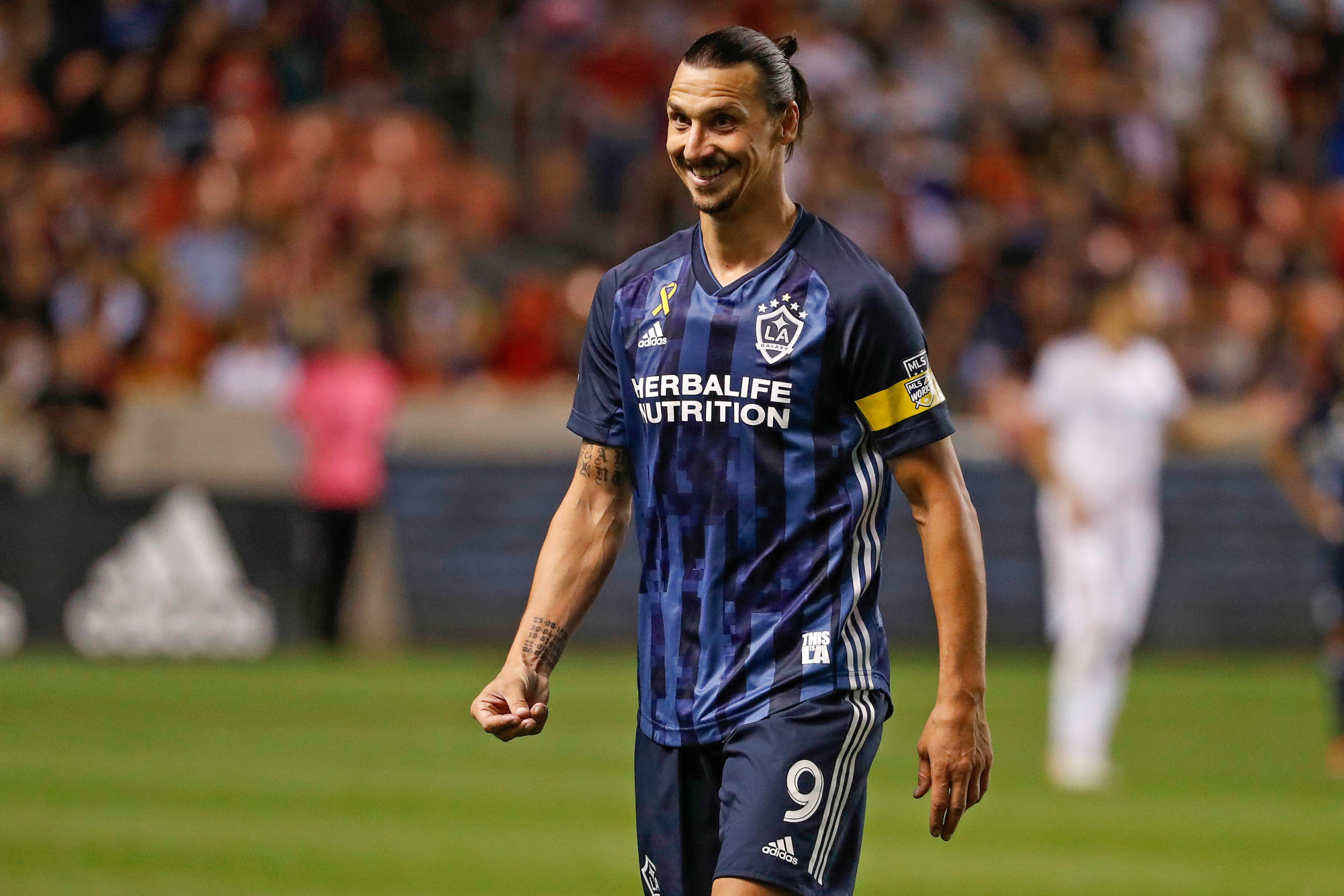 Sep 25, 2019; Sandy, UT, USA; Los Angeles Galaxy forward Zlatan Ibrahimovic (9) reacts to his bench in the second half after against the Real Salt Lake at Rio Tinto Stadium. Mandatory Credit: Jeff Swinger-USA TODAY Sports.../Sipa USA ..Photo by Icon Sport - Zlatan IBRAHIMOVIC - Rio Tinto Stadium - Sandy (Etats Unis)