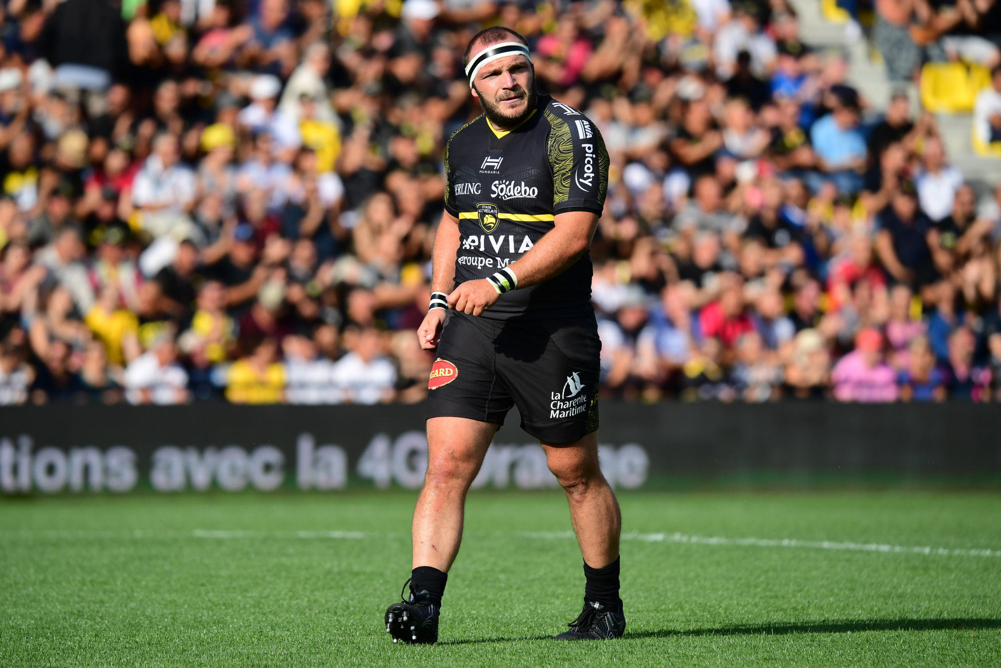 Pierre Bourgarit of La Rochelle during the Top 14 match between La Rochelle and Stade Francais on August 31, 2019 in La Rochelle, France. (Photo by Dave Winter/Icon Sport)