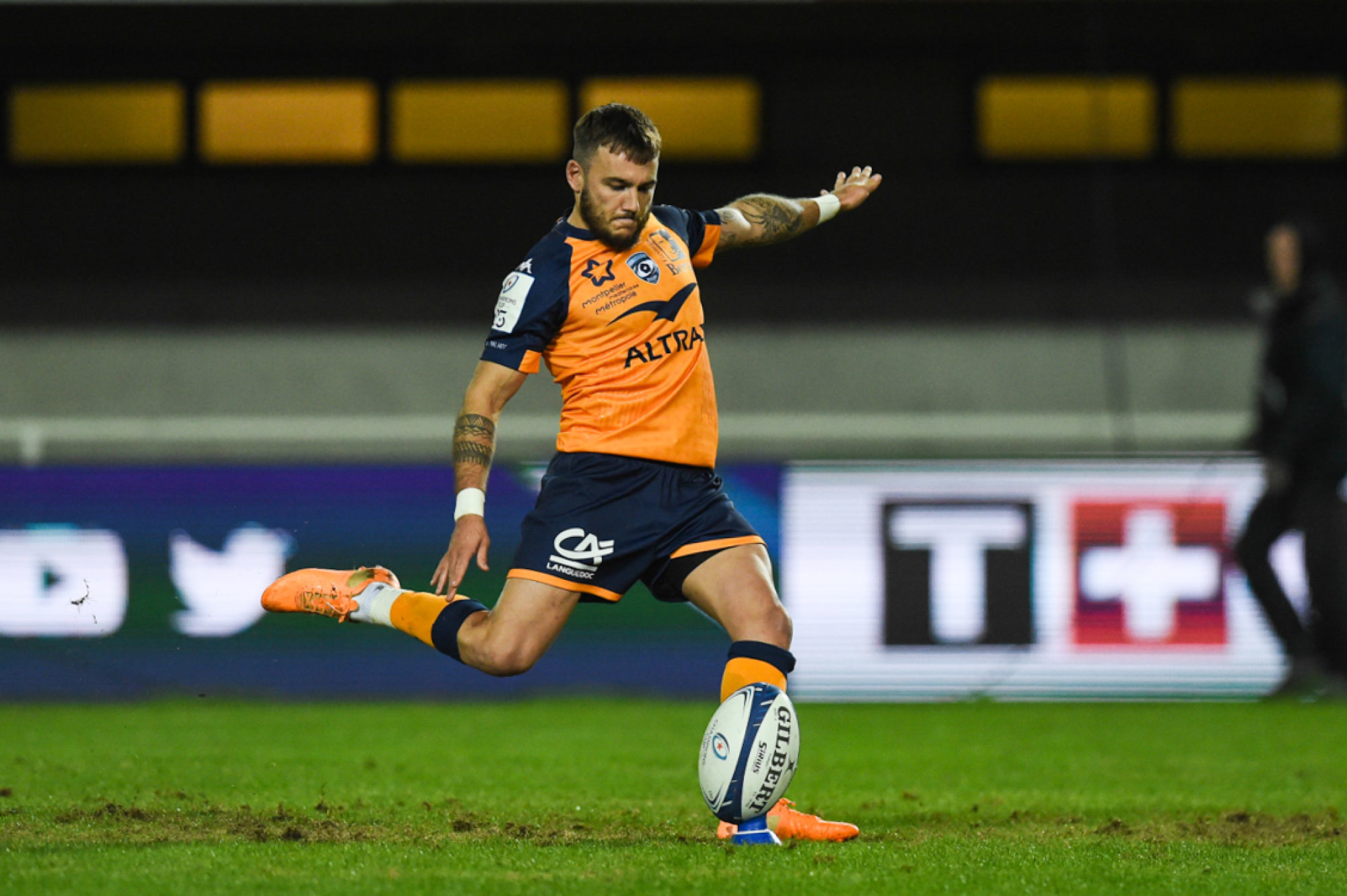 Benoit PAILLAUGUE of Montpellier  during the European Rugby Champions Cup, Pool 5 match between Montpellier and Gloucester on November 24, 2019 in Montpellier, France. (Photo by Alexandre Dimou/Icon Sport) - Benoit PAILLAUGUE - Altrad Stadium - Montpellier (France)