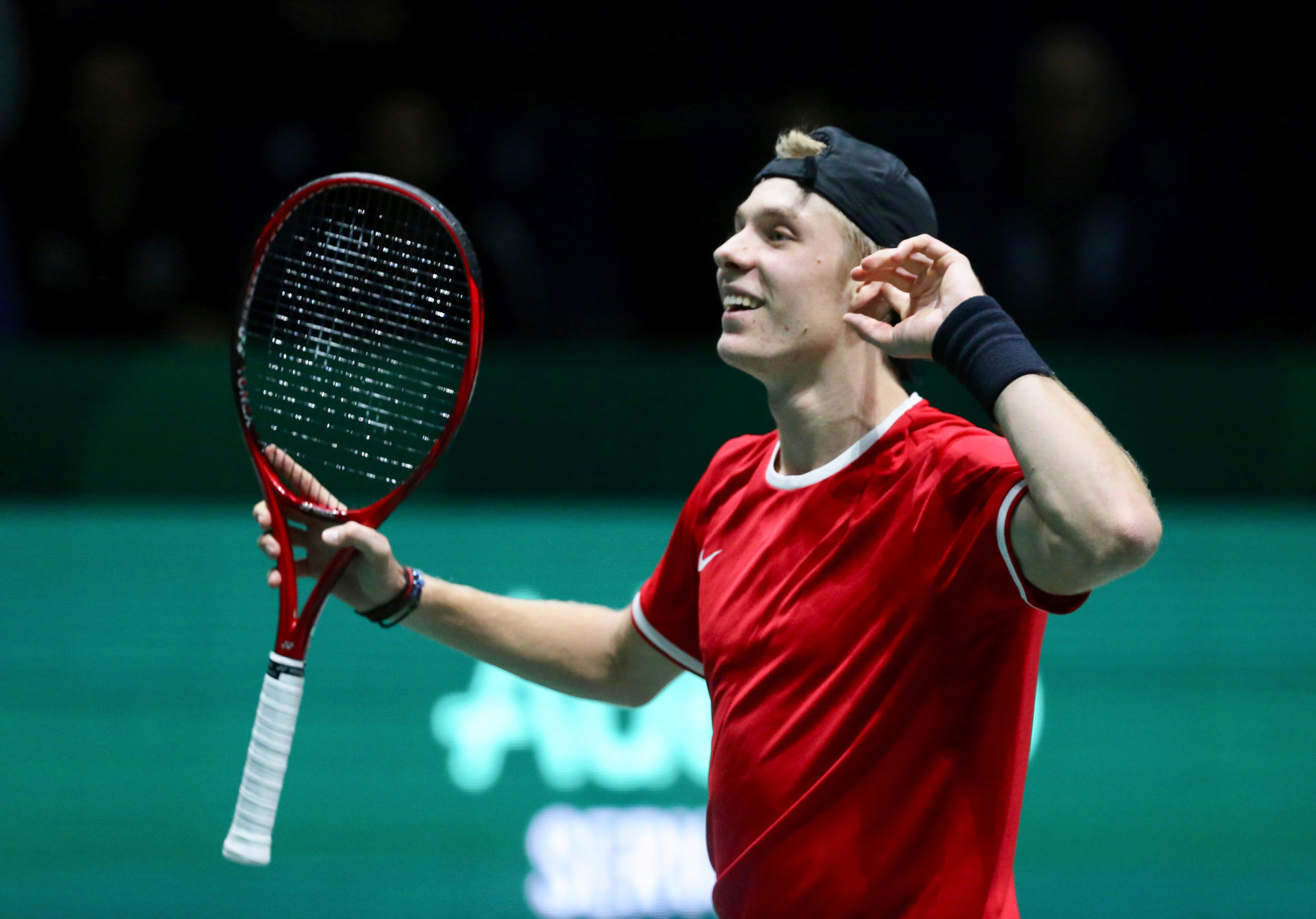 18 November 2019, Spain, Madrid: Canadian tennis player Denis Shapolvalov defeated Matteo Berretini from Italy, 7-6, 6-7 y 7-6, for Group F of the Davis Cup, in Madrid, Spain, Monday 18 November 2019. Photo: CÈzaro De Luca Photo: Cezaro De Luca/dpa 

Photo by Icon Sport - Madrid (Espagne)