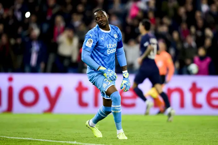 deception de MANDANDA Steve (OM) apres le second but de MBAPPE Kylian (PSG)