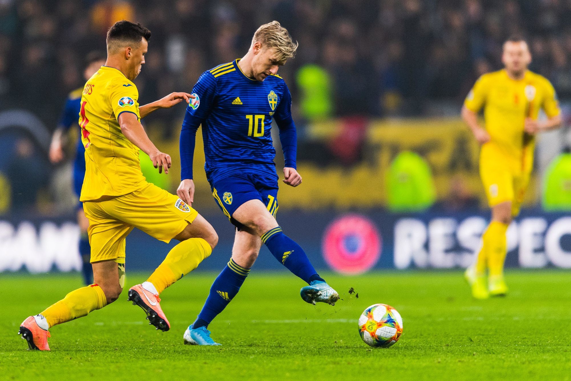 191115 Emil Forsberg of Sweden in action during the UEFA Euro Qualifier football match between Romania and Sweden on November 15, 2019 in Bucharest.
Photo: Joel Marklund / BILDBYRÅN / kod JM / 88076 
Photo by Icon Sport - Arena Nationala - Bucarest (Roumanie)