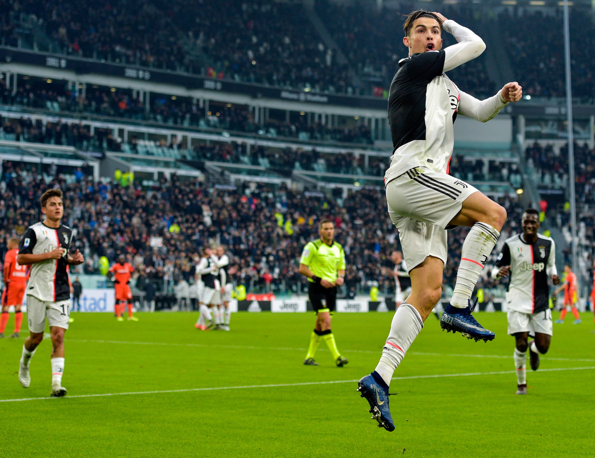 15th December 2019; Allianz Stadium, Turin, Italy; Serie A Football, Juventus versus Udinese; Cristiano Ronaldo of Juventus celebrates after scoring the goal for 2-0 in the 37th minute - Editorial Use 

Photo by Icon Sport - Allianz Stadium - Turin (Italie)