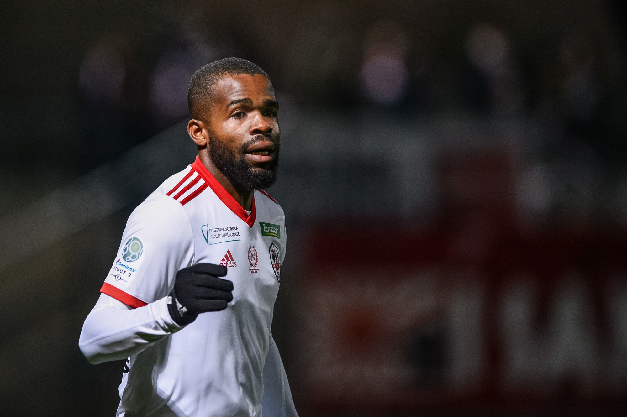 Gedeon KALULU of AC Ajaccio during the French Ligue 2 Football match between Chambly and Ajaccio at Stade Pierre Brisson on November 29, 2019 in Beauvais, France. (Photo by Baptiste Fernandez/Icon Sport) - Gedeon KALULU - Stade des Marais - Chambly (France)