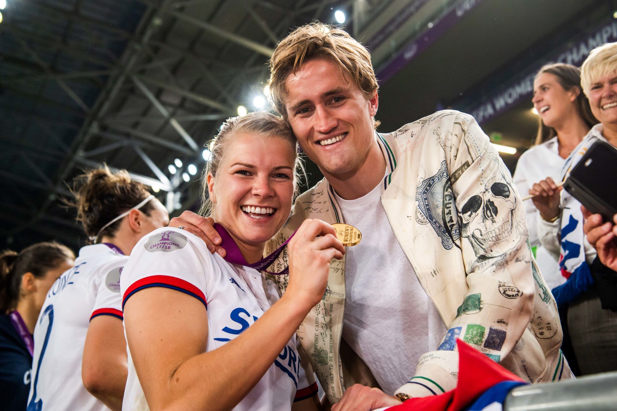 Ada Hegerberg of Lyon celebrate with her boyfriend Thomas Rogne after the UEFA Women's Champions League final match between Lyon and Barcelona on May 18, 2019 in Budapest.
Photo: Jon Olav Nesvold / Bildbyran / Icon Sport
