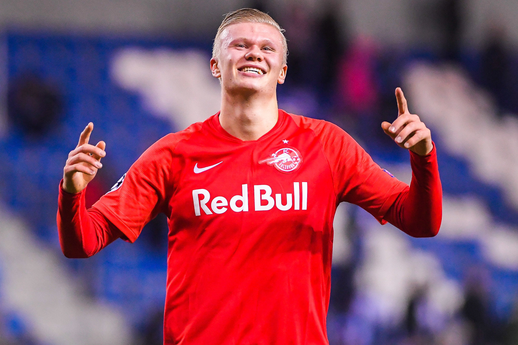 GENK,BELGIUM,27.NOV.19 - SOCCER - UEFA Champions League, group stage, KRC Genk vs Red Bull Salzburg. Image shows Erling Braut Haland (RBS). Photo: GEPA pictures/ Mathias Mandl 

Photo by Icon Sport - Erling Braut HALAND - Luminus Arena - Genk (Belgique)