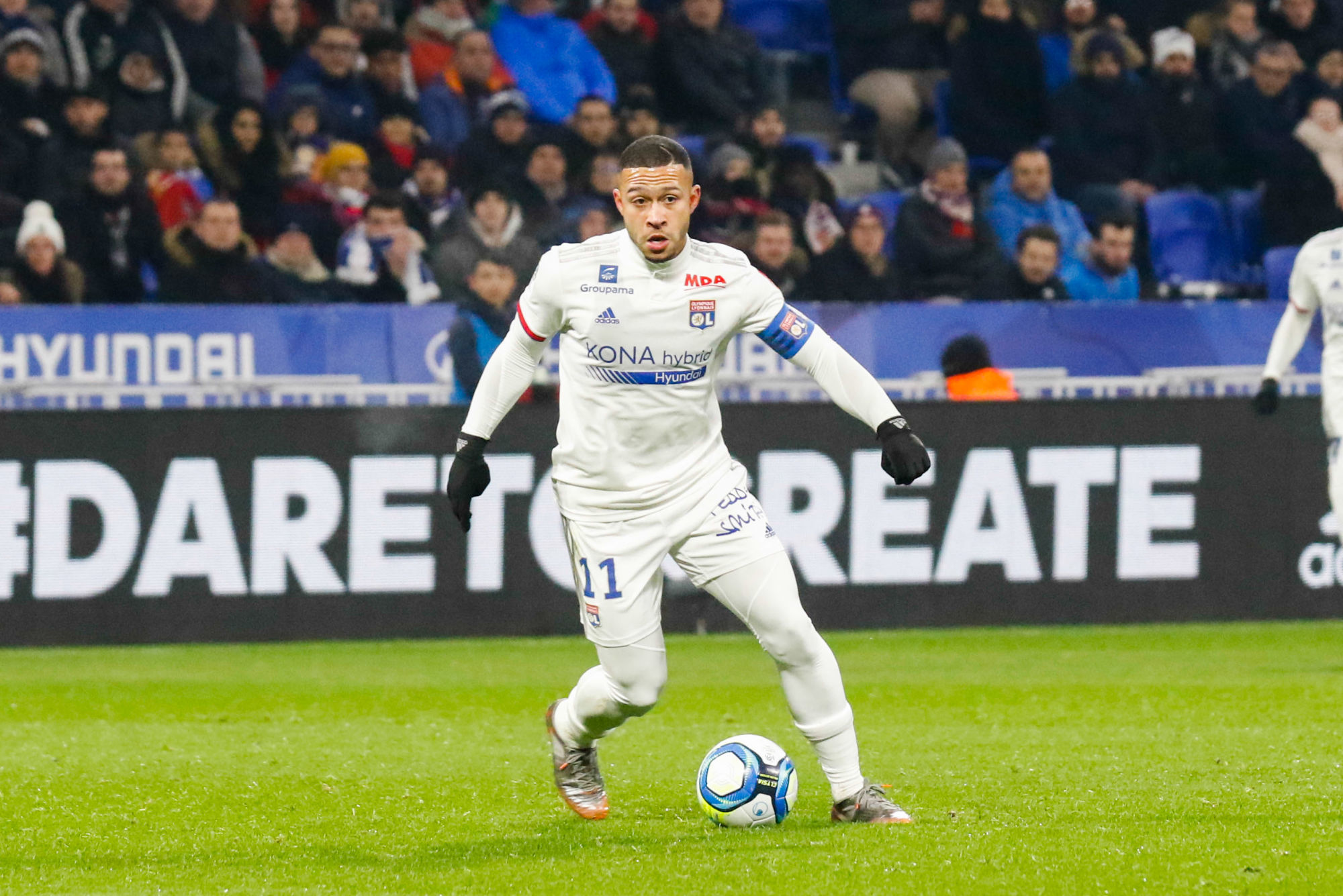Memphis DEPAY of Lyon during the Ligue 1 match between Olympique Lyon and Lille OSC at Groupama Stadium on December 4, 2019 in Lyon, France. (Photo by Romain Biard/Icon Sport) - Groupama Stadium - Lyon (France)