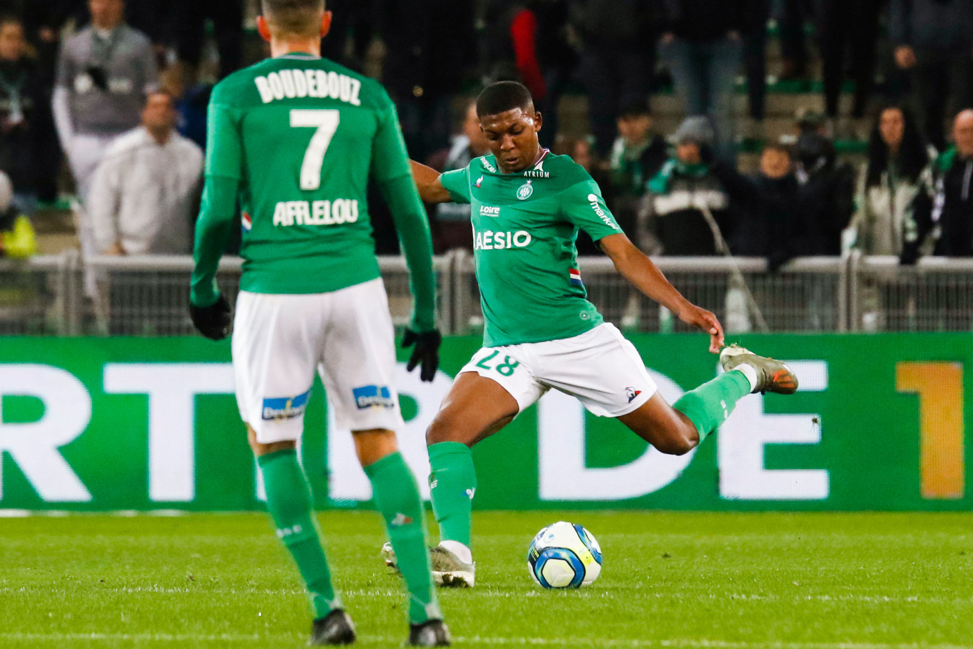 Zaydou YOUSSOUF of Saint Etienne during the Ligue 1 match between Saint Etienne and Montpellier at Stade Geoffroy-Guichard on November 24, 2019 in Saint-Etienne, France. (Photo by Romain Biard/Icon Sport) - Zaydou YOUSSOUF - Stade Geoffroy-Guichard - Saint Etienne (France)