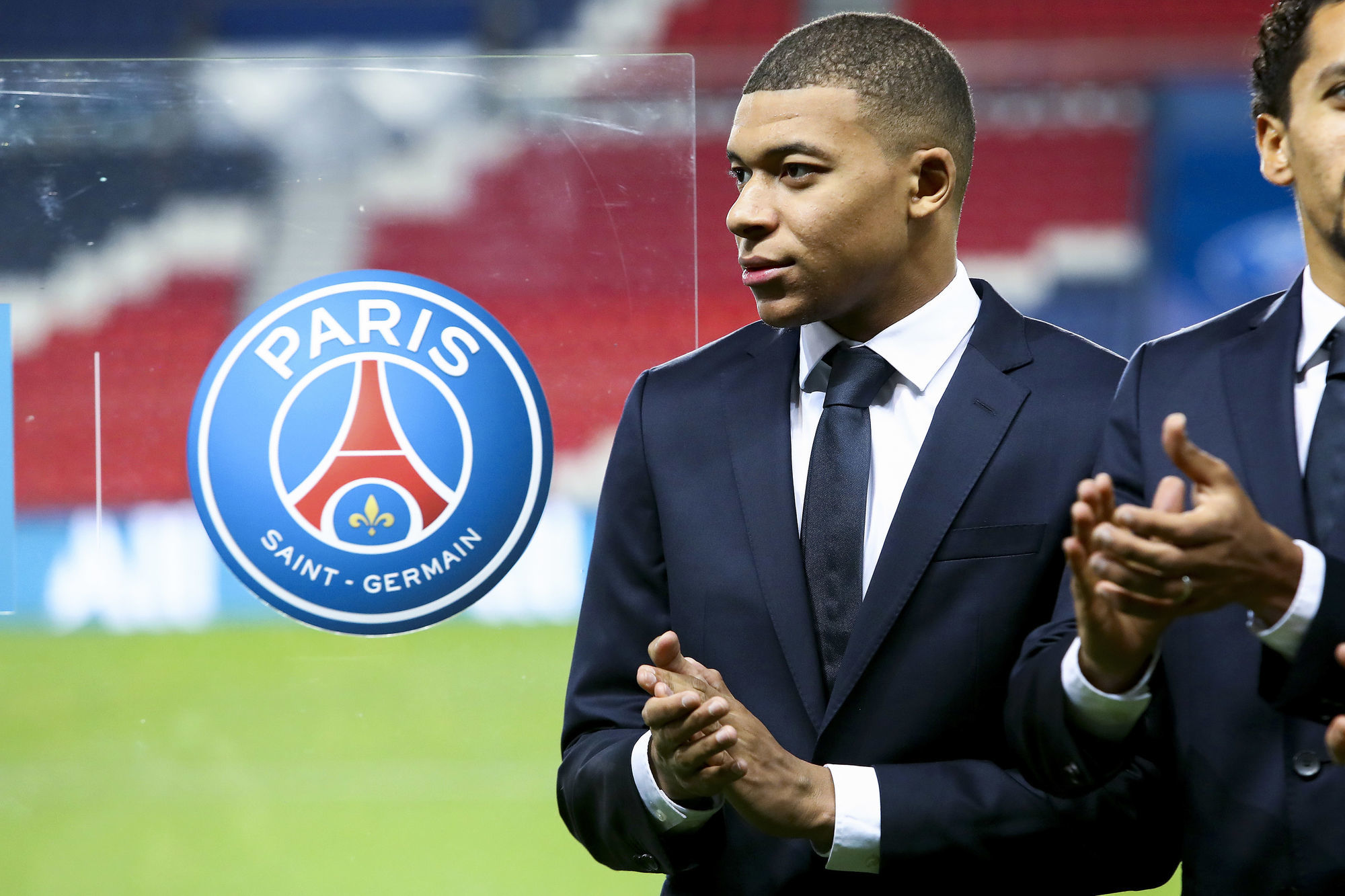 Kylian Mbappe of Paris Saint Germain during a Paris Saint Germain Press Conference to announce Accor Live Limitless  as new jersey sponsor on February 22, 2019 in Paris, France. (Photo by Pierre Costabadie/Icon Sport)