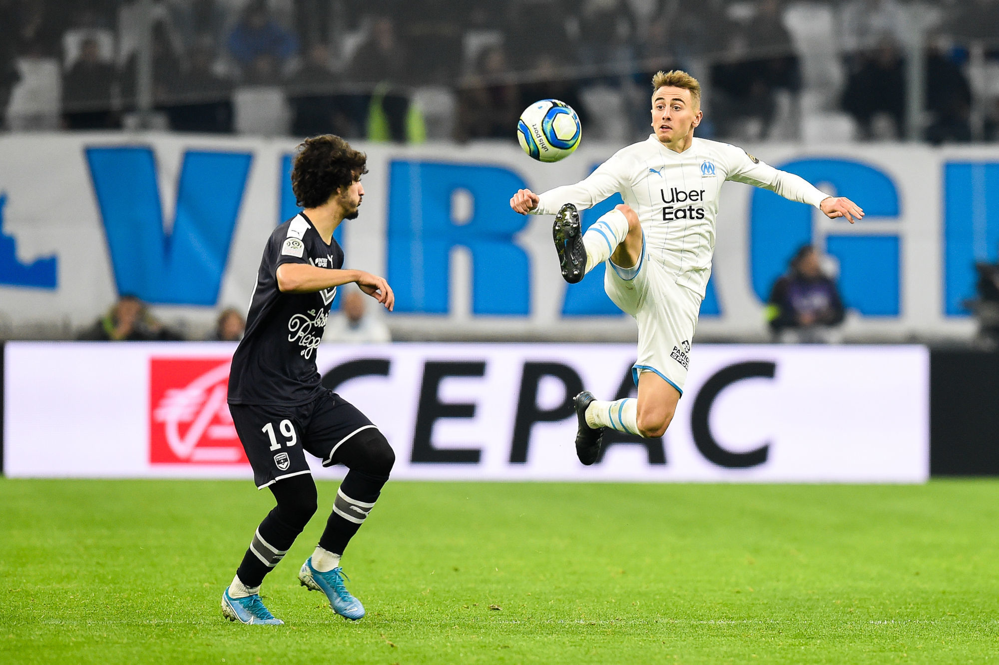Valentin RONGIER of Marseille  during the Ligue 1 match between Olympique Marseille and Girondins Bordeaux at Stade Velodrome on December 7, 2019 in Marseille, France. (Photo by Alexandre Dimou/Icon Sport) - Valentin RONGIER - Yacine ADLI - Orange Vélodrome - Marseille (France)