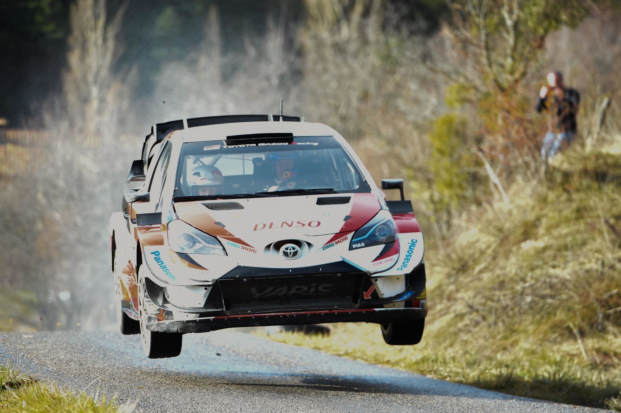 Sebastien OGIER and Julien INGRASSIA in Toyota WRC. (Photo by Alexandre Dimou/Icon Sport)