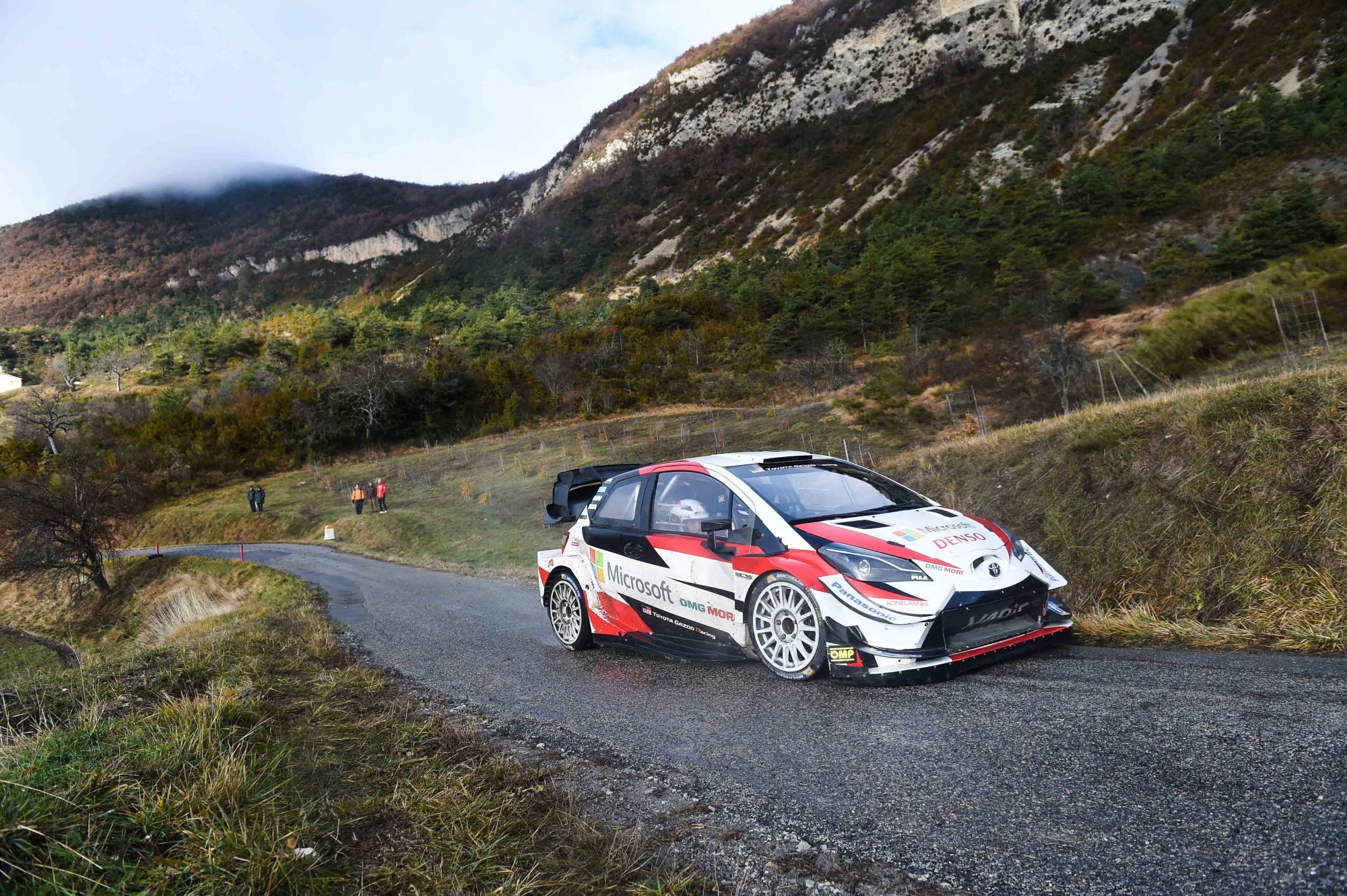 Sebastien OGIER and Julien INGRASSIA in Toyota WRC   during the test before championship 2020 on December 9, 2019 in Laborel, France. (Photo by Alexandre Dimou/Icon Sport) -  (France)