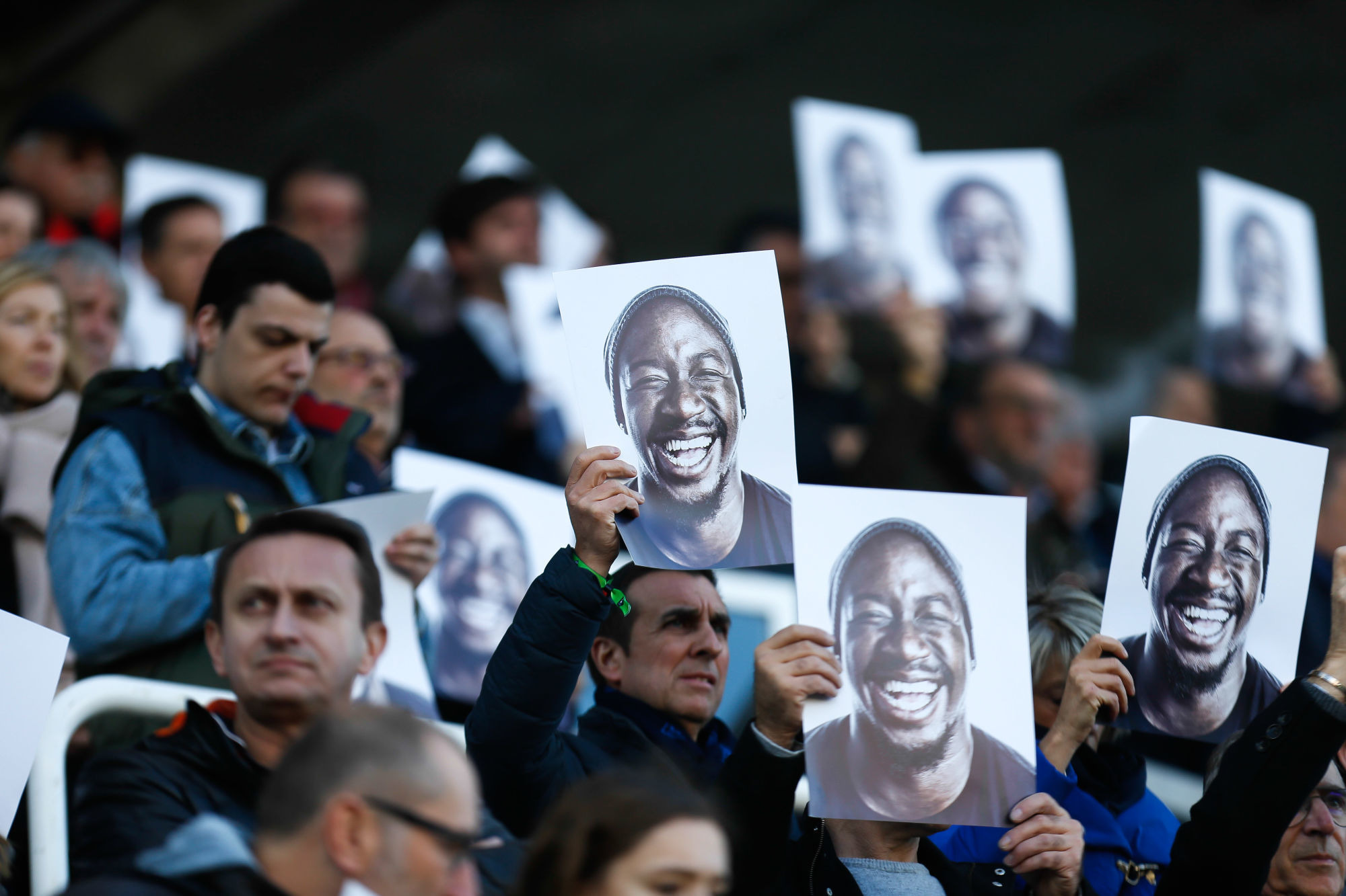 Illustration Tribute to Ibrahim Diarra during the Top 14 match between Castres and Lyon at Stade Pierre-Fabre on December 21, 2019 in Castres, France. (Photo by Laurent Frezouls/Icon Sport) - Stade Pierre Fabre - Castres (France)