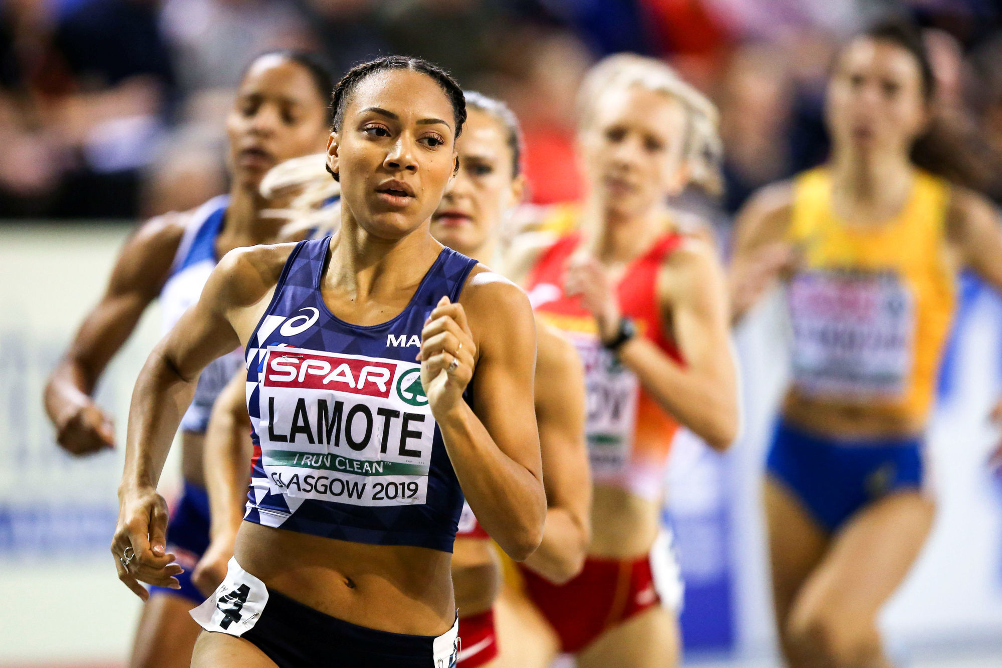 Renelle Lamote during day three of the European Indoor Athletics Championships at the Emirates Arena, Glasgow on 3rd March 2019
Photo : Newspix / Icon Sport