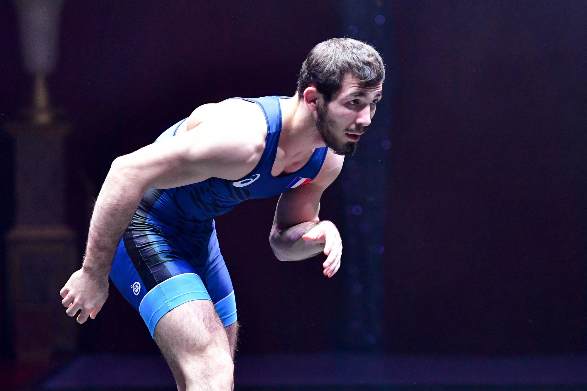 Zelimkhan Khadjiev of France (-74kg freestyle) during the International wrestling test match between France and Bulgaria at Le Cirque d'Hiver on November 28, 2017 in Paris, France. (Photo by Dave Winter/Icon Sport)