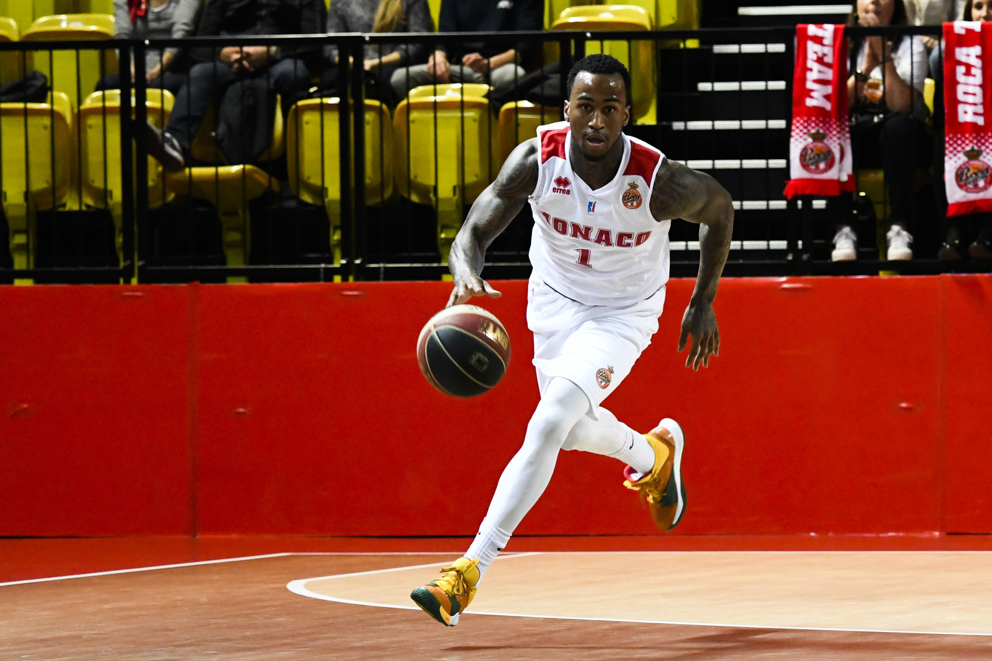 Dee Bost of Monaco during the French Jeep Elite Basketball match between Monaco and Cholet on March 4, 2019 in Monaco, Monaco. (Photo by Pascal Della Zuana/Icon Sport)