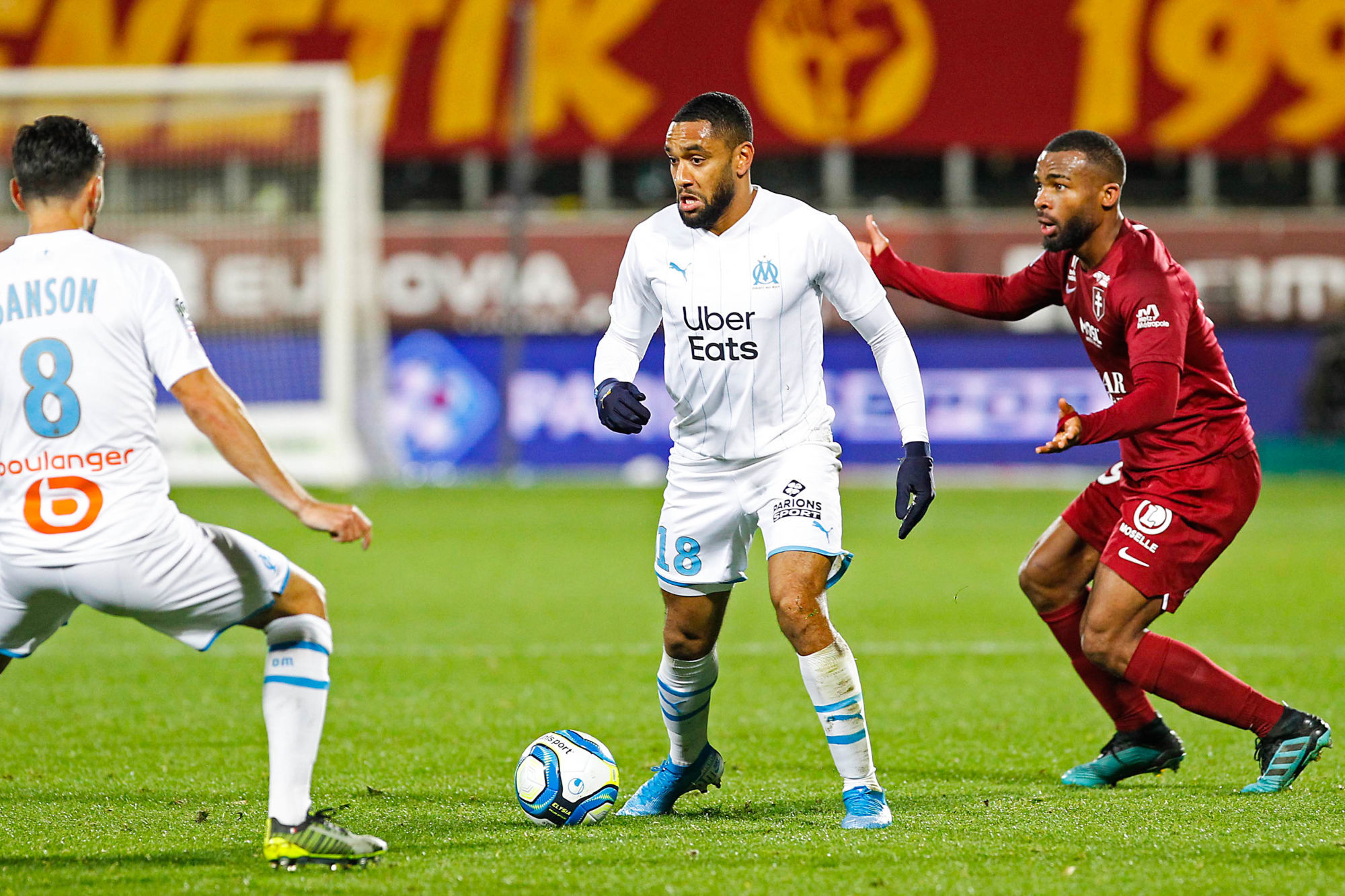 Jordan Amavi of Marseille during the Ligue 1 match between Metz and Marseille at Stade Saint-Symphorien on December 14, 2019 in Metz, France. (Photo by Fred Marvaux/Icon Sport) - Stade Saint-Symphorien - Metz (France)