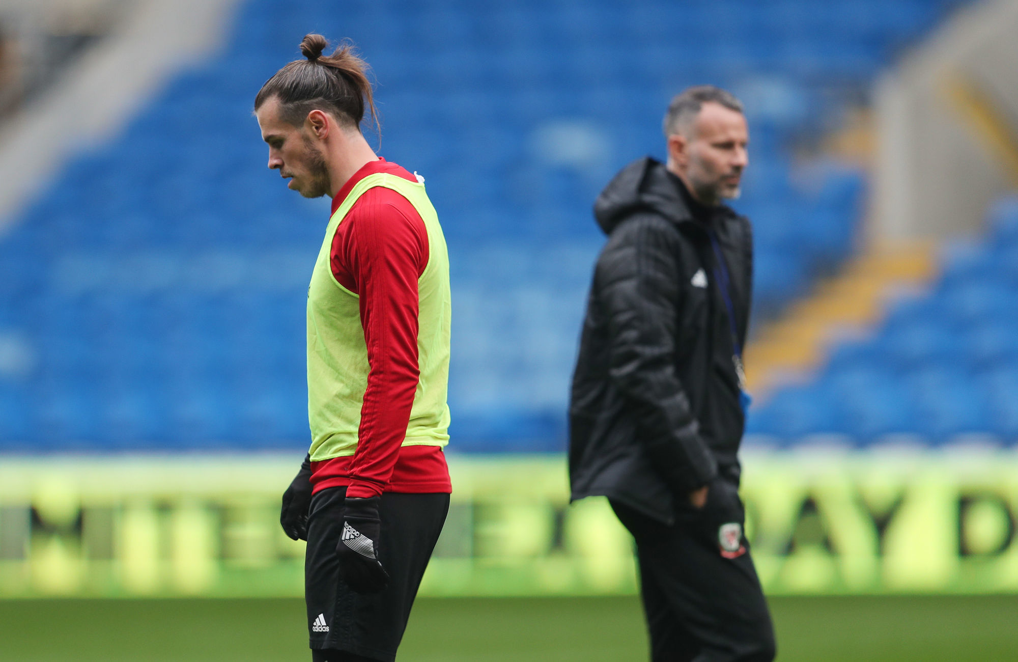 Wales' Gareth Bale and Ryan Giggs during the training session at The Cardiff City Stadium in Cardiff on November 15th, 2018.
Photo : PA Images / Icon Sport