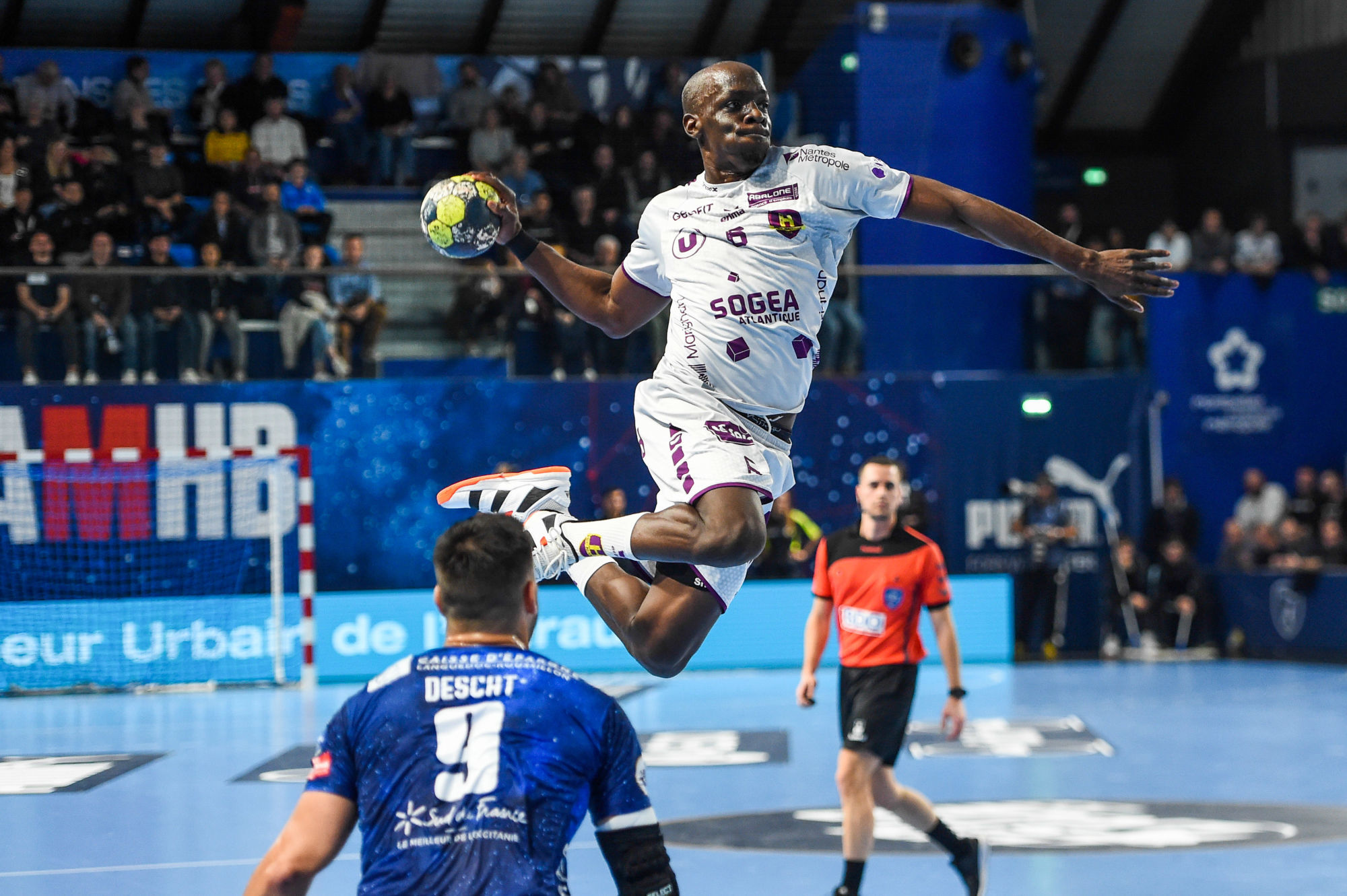 Olivier NYOKAS of Nantes  during the French Lidl Starligue Handball match between Montpellier and Nantes on December 19, 2019 in Montpellier, France. (Photo by Alexandre Dimou/Icon Sport) - Olivier NYOKAS - Palais des sports Pierre-de-Coubertin - Montpellier (France)