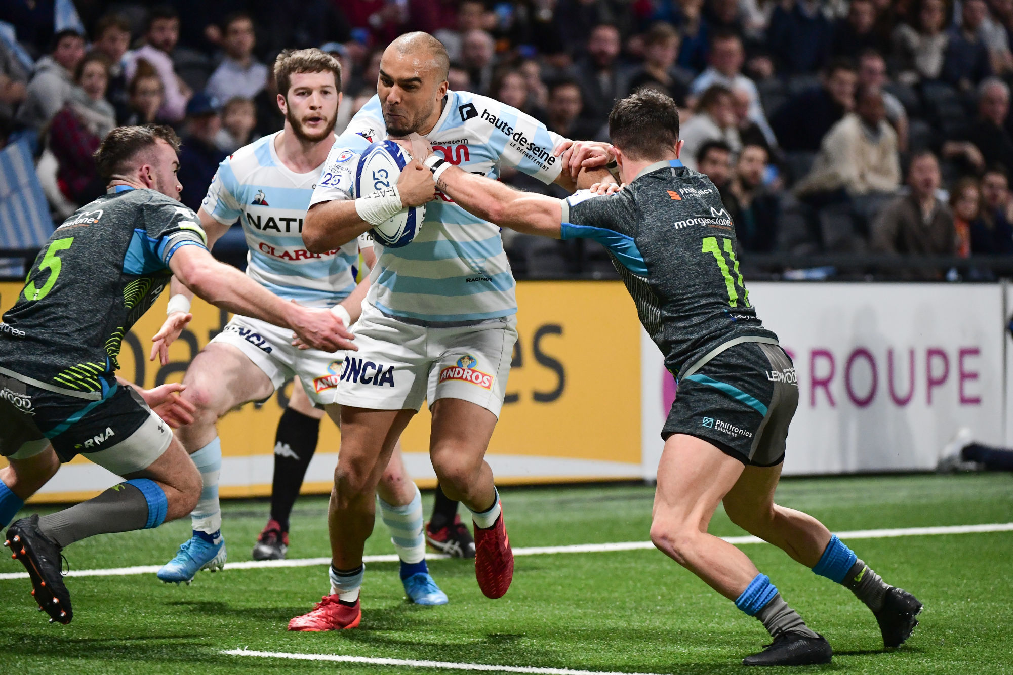 Simon ZEBO of Racing 92 during the European Rugby Champions Cup, Pool 4 match between Racing 92 and Ospreys on December 13, 2019 in Nanterre, France. (Photo by Dave Winter/Icon Sport) - Paris La Defense Arena - Paris (France)
