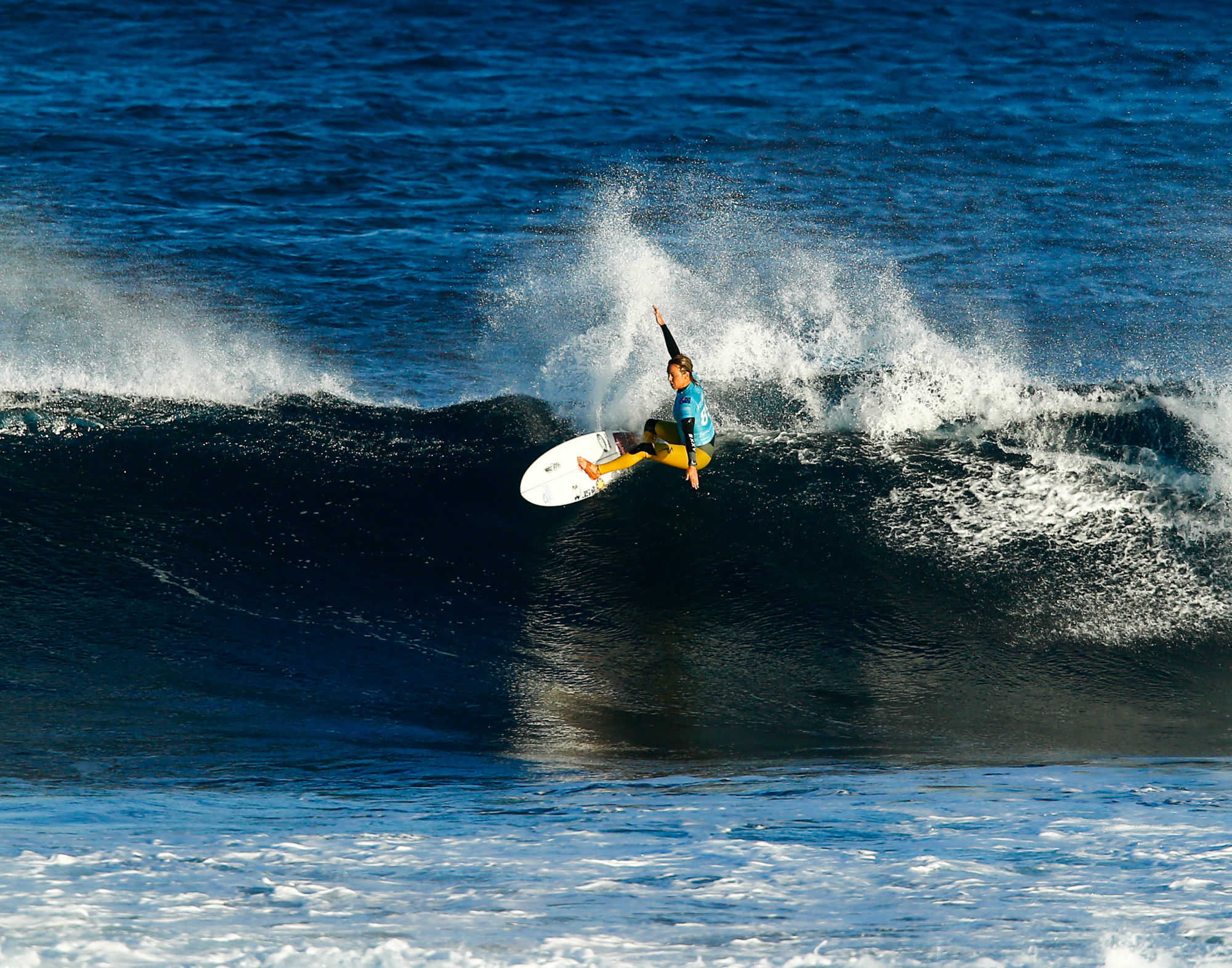 4th June 2019, Surfers Point, Prevelly, Western Australia; The Margaret River Pro of the World Surf League World Championship Tour; Sally Fitzgibbons of Australia cuts back on a wave during her loss to Tatiana Weston Webb of Brazil in the semi final.
Photo : Actionplus / Icon Sport