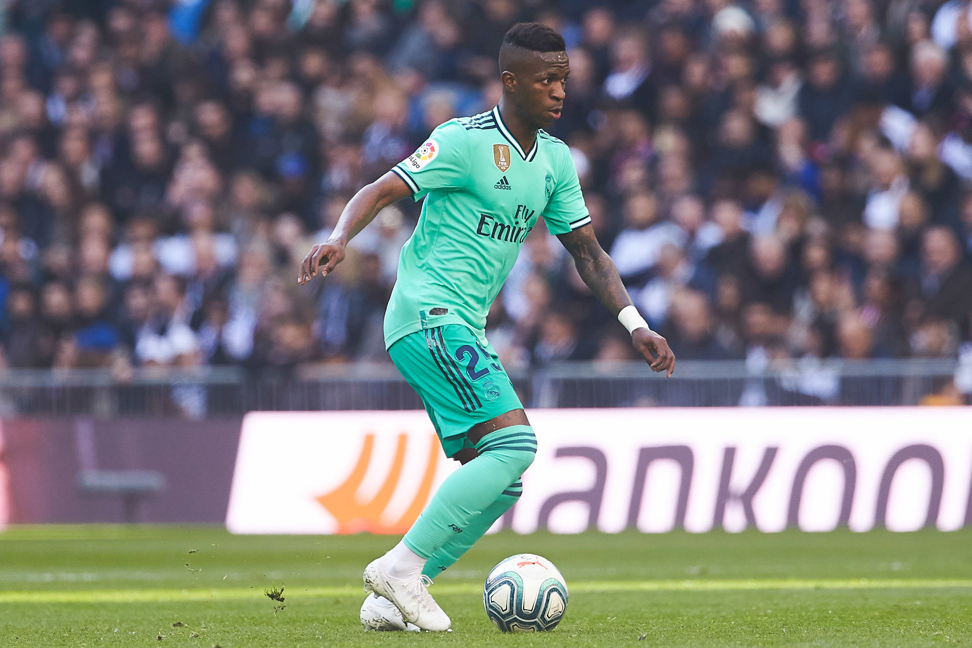 Vinicius Jr. of Real Madrid during the Liga match between Real Madrid and Espanyol on December 7, 2019 in Madrid, Spain. (Photo by Pressinphoto/Icon Sport) - Stade Santiago-Bernabeu - Madrid (Espagne)