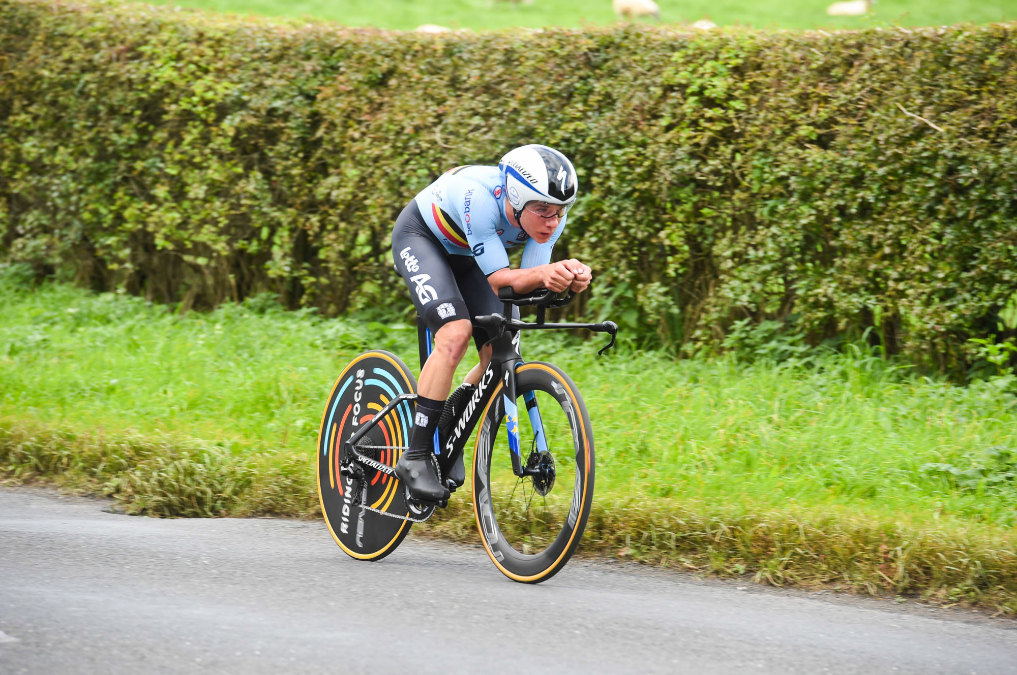 Remco Evenepoel of Deceunick - Quickstep during the Elite Men Individual Time Trial, Ripon to Harrogate.. .. ..Photo by Icon Sport - Remco EVENEPOEL - Northallerton-Harrogate - Yorkshire (Angleterre)