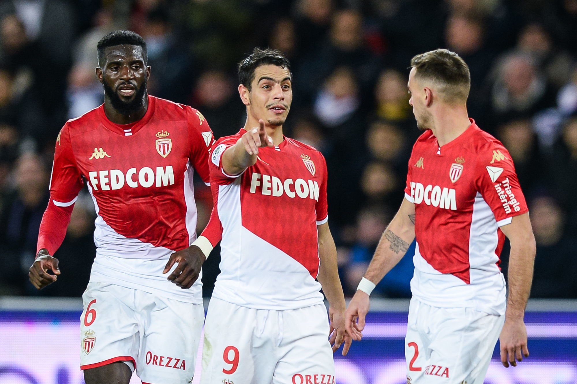 Tiemoue BAKAYOKO of Monaco, Wissam BEN YEDDER of Monaco and Ruben AGUILAR of Monaco during the French Ligue 1 Soccer match between Paris Saint-Germain and AS Monaco at Parc des Princes on January 12, 2020 in Paris, France. (Photo by Baptiste Fernandez/Icon Sport) - Parc des Princes - Paris (France)