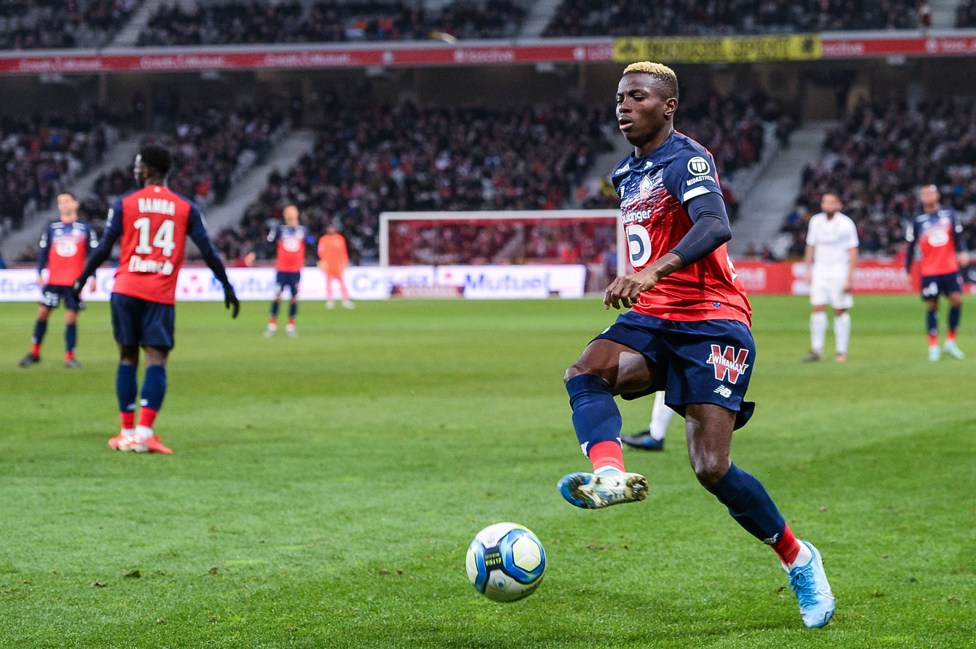 Victor OSIMHEN of Lille during the French Ligue 1 soccer match between Lille OSC and Montpellier HSC at Stade Pierre Mauroy on December 13, 2019 in Lille, France. (Photo by Baptiste Fernandez/Icon Sport) - Victor OSIMHEN - Stade Pierre Mauroy - Lille (France)