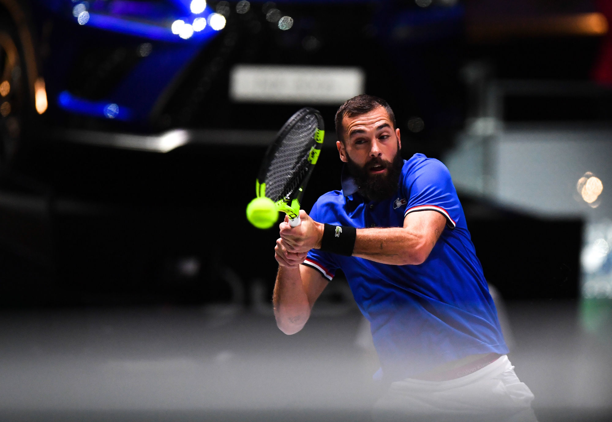 6082174 21.11.2019 France's Benoit Paire returns a shot during a Davis Cup Finals group A tennis match against Serbia's Novak Djokovic, in Madrid, Spain. Vladimir Pesnya / Sputnik 

Photo by Icon Sport - Benoit PAIRE