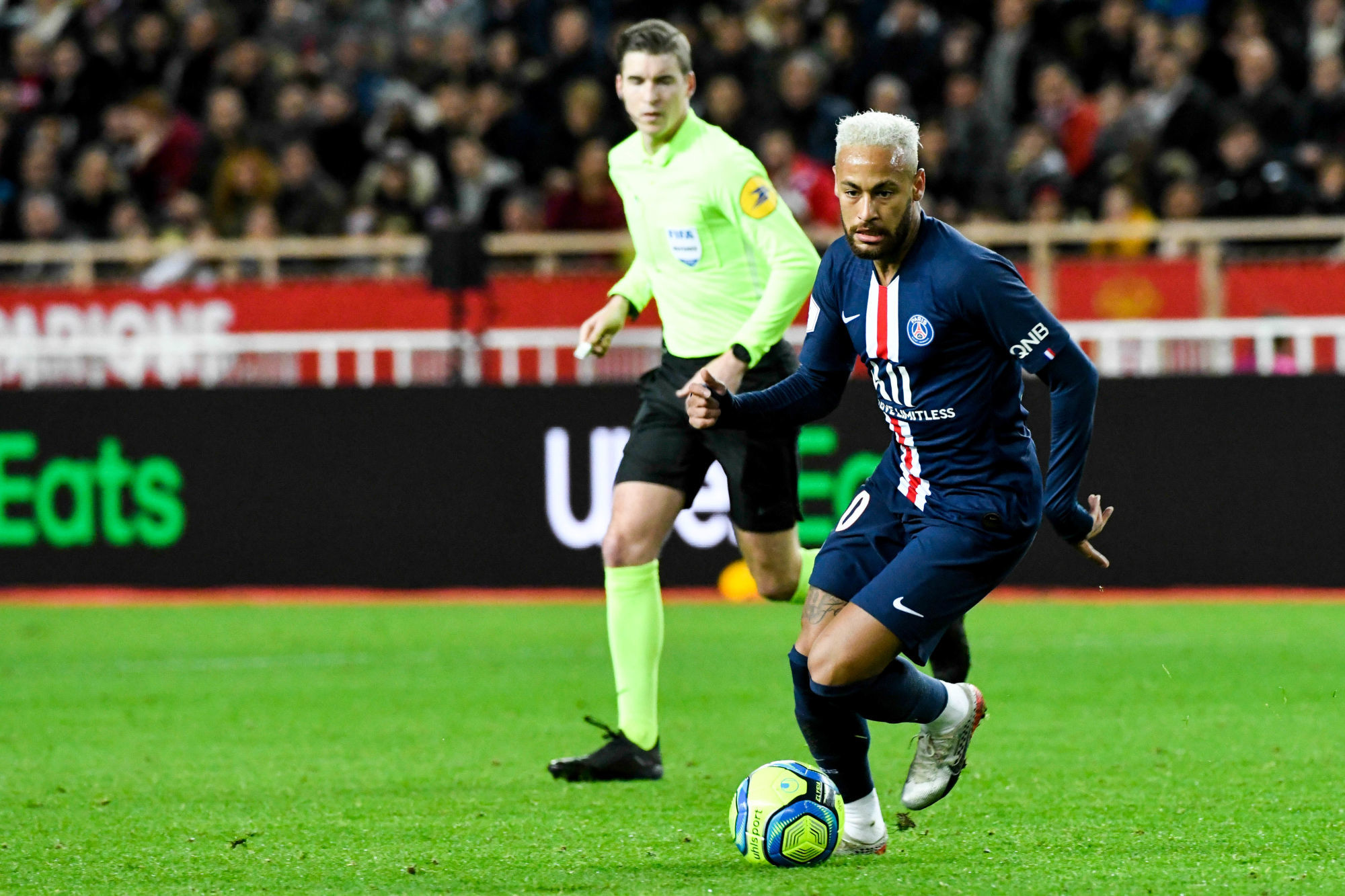 NEYMAR of PSG during the Ligue 1 match between AS Monaco and Paris Saint-Germain on January 15, 2020 in Monaco, Monaco. (Photo by Pascal Della Zuana/Icon Sport) - NEYMAR JR - Francois LETEXIER - Stade Louis-II - Monaco (France)