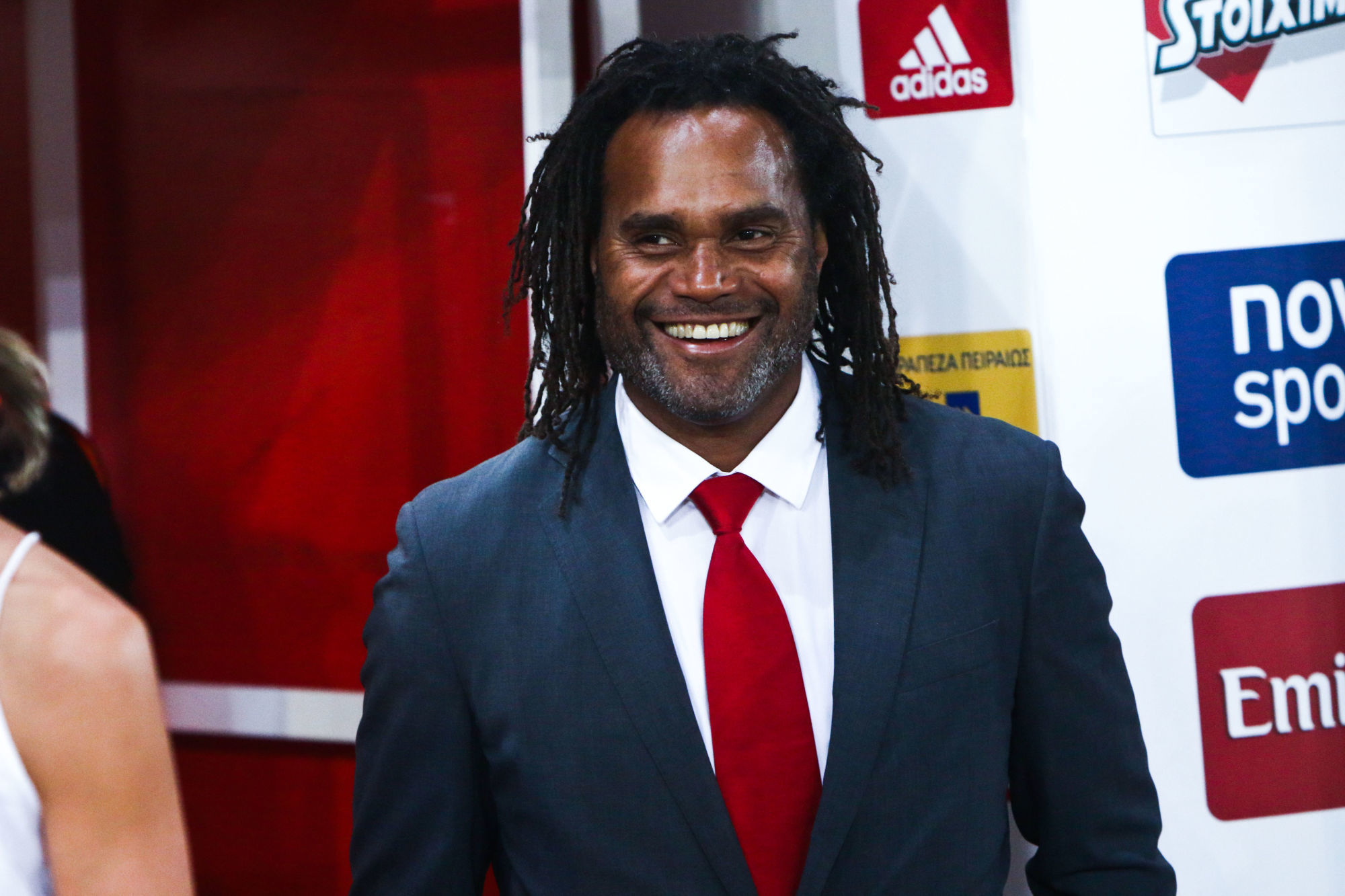 Christian Karembeu during the uefa champions league qualification match between Olympiakos and Hapoel Beer Sheva at Neo Faliro, Greece on July 27, 2016.