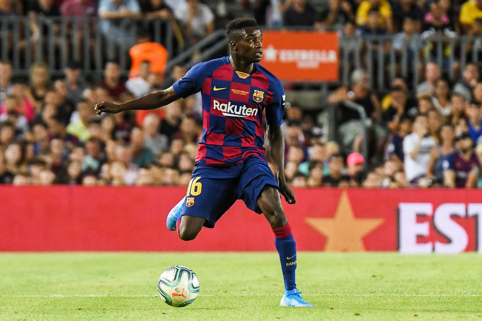 Moussa Wague of FC Barcelona during the Trofeu Joan Gamper match between FC Barcelona and Arsenal FC at the Camp Nou stadium on August 04, 2019 in Barcelona, Spain .
Photo : SUSA / Icon Sport