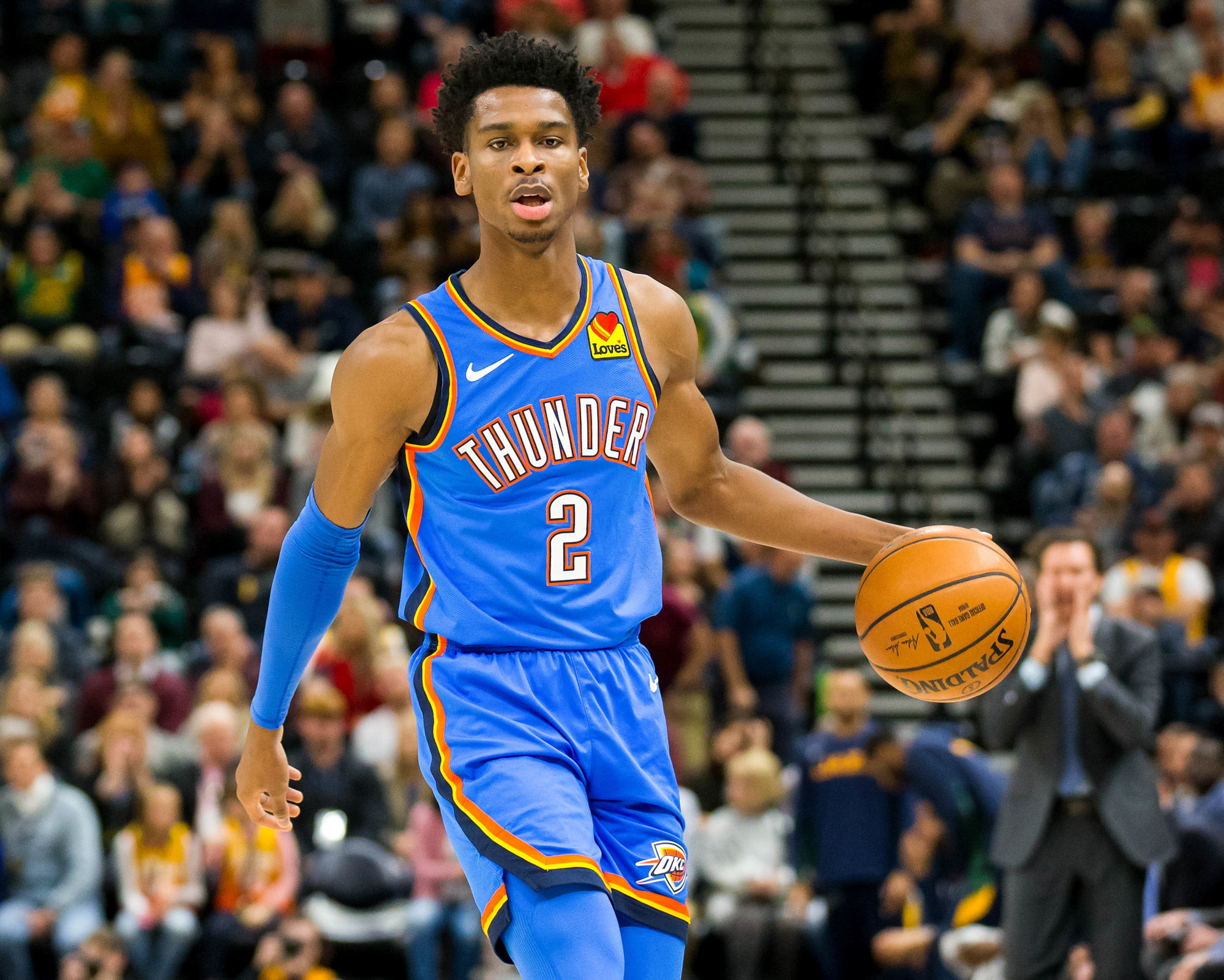 Dec 9, 2019; Salt Lake City, UT, USA; Oklahoma City Thunder guard Shai Gilgeous-Alexander (2) dribbles the ball during the first quarter against the Utah Jazz at Vivint Smart Home Arena. Mandatory Credit: Russ Isabella-USA TODAY Sports/Sipa USA 


Photo by Icon Sport - Shai GILGEOUS-ALEXANDER - Vivant Smart Home Arena - Salt Lake City (Etats Unis)
