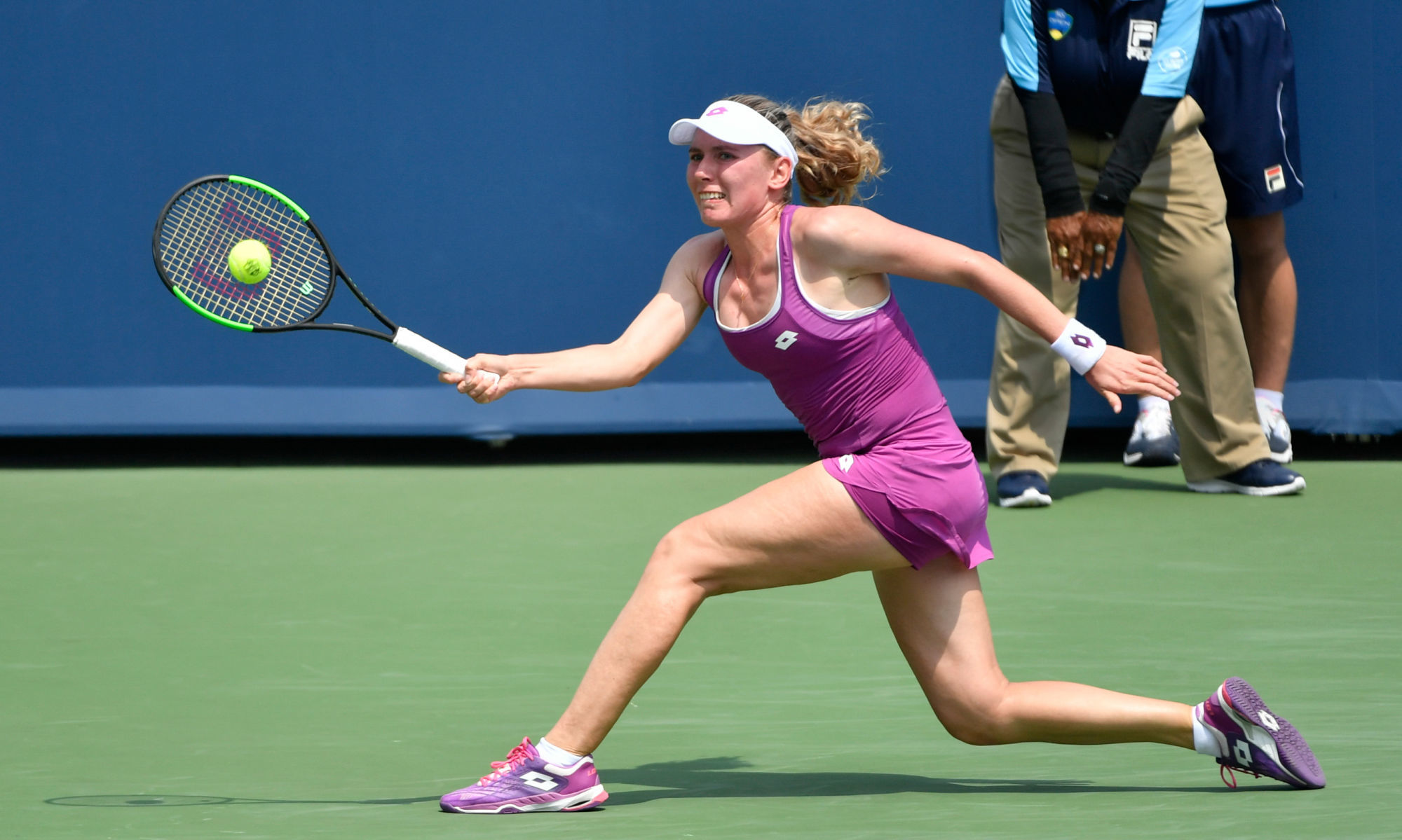 August 14,2019: Ekaterina Alexandrova (RUS loses to Simona Halep (ROU) 3-6, 7-5, 6-4, at the Western & Southern Open being played at Lindner Family Tennis Center in Mason, Ohio. Photo : SUSA / Icon Sport
